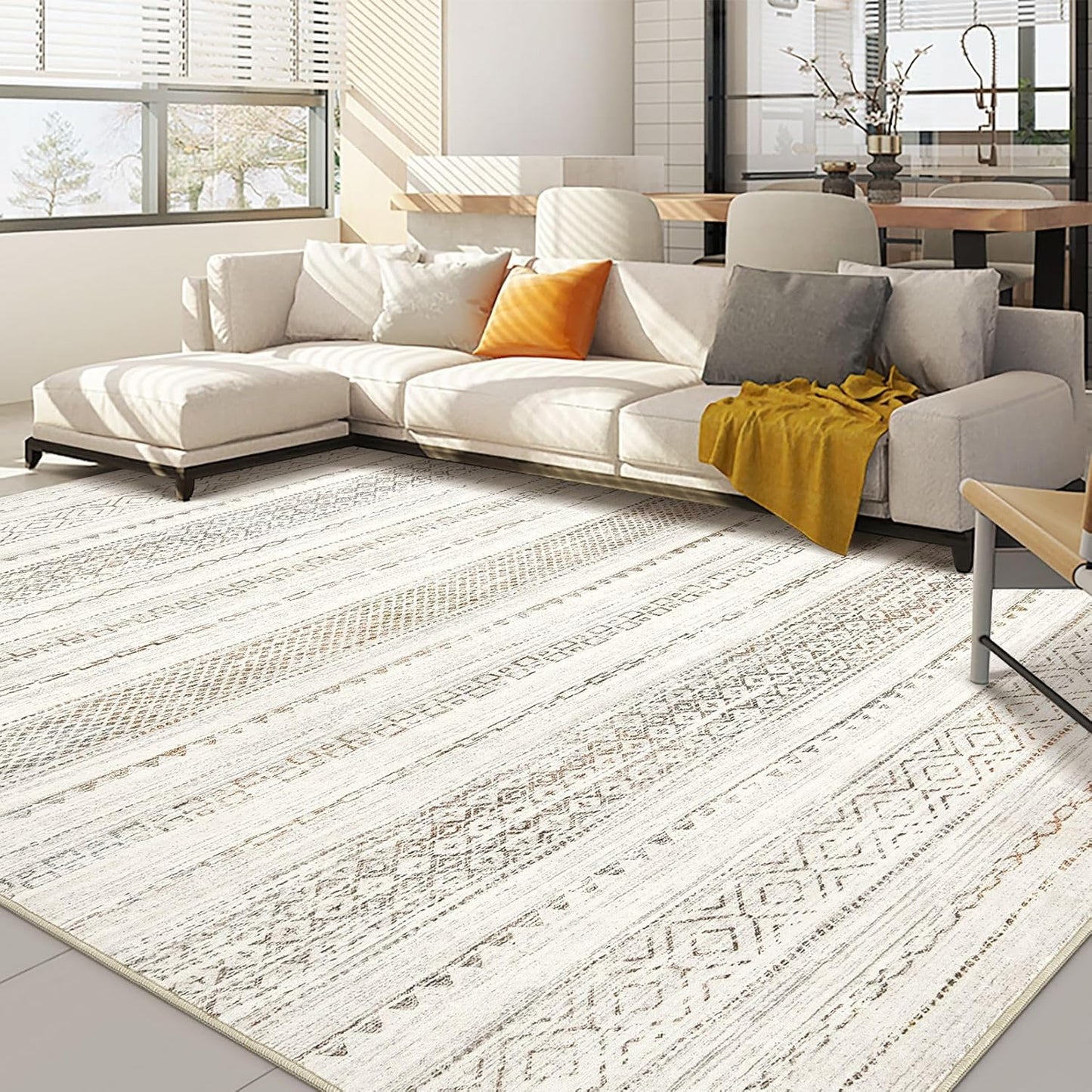 Washable Boho Large Neutral Soft Area Rugs for Every Room