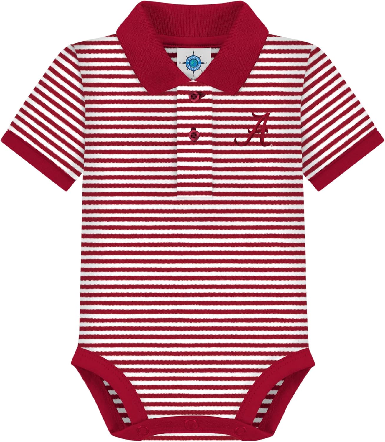 Creative Knitwear College Baby Striped Polo Bodysuit for Infants