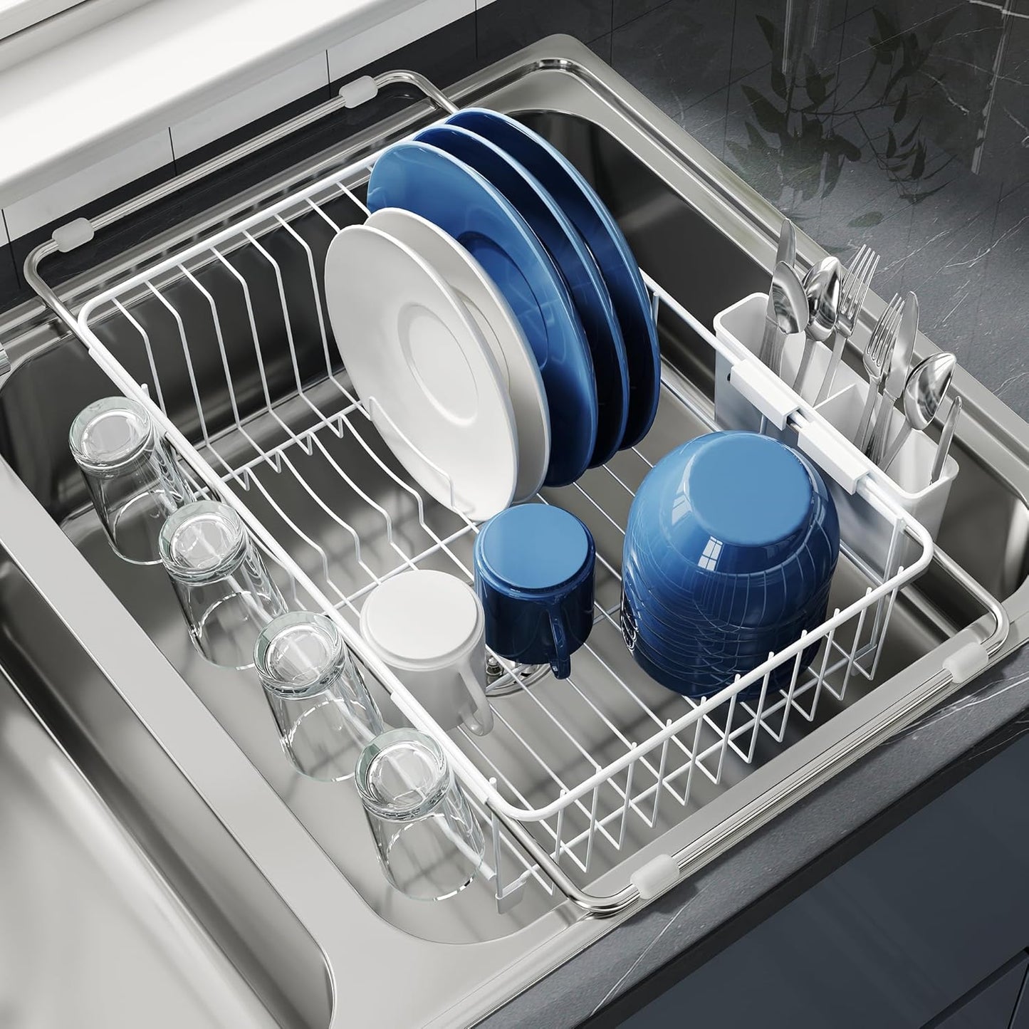 JASIWAY Dish Drying Rack for Sink - Space Saving Solution