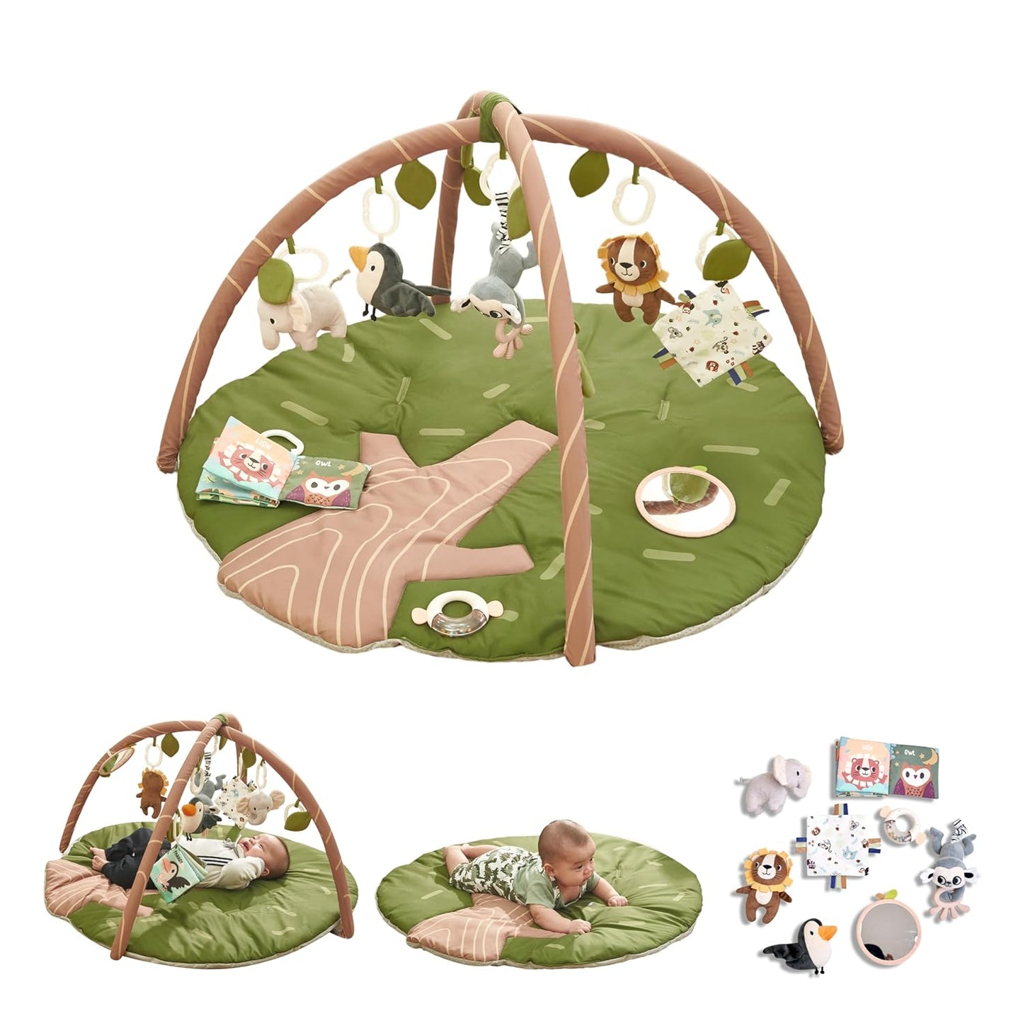 Baby Play Gym Mat - Jungle Safari Activity Mat for Sensory Fun