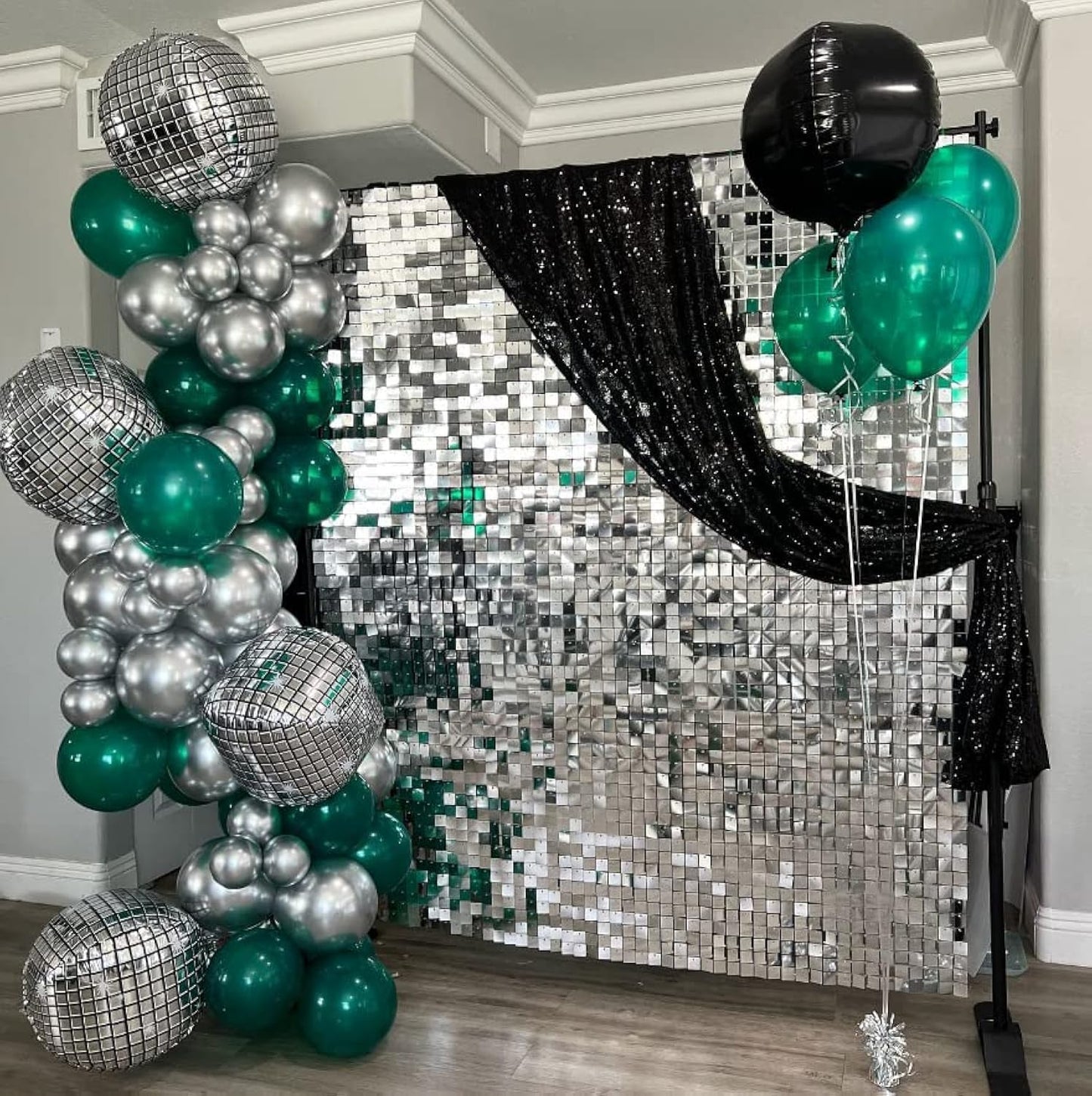 Silver Shimmer Wall Backdrop Panel for Stunning Party Decor