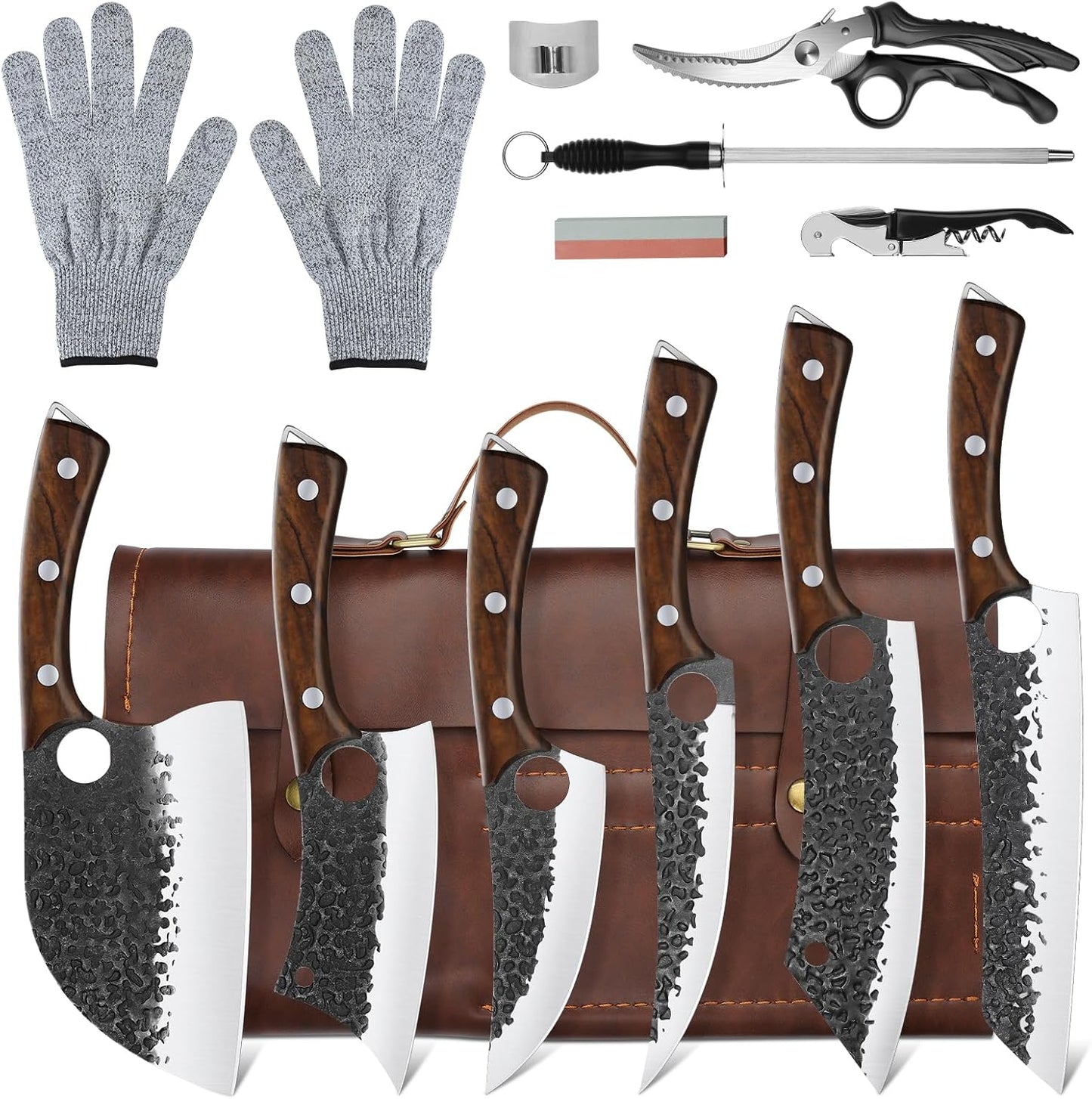 Purple Dragon Butcher Knife Set - 12 Pcs Kitchen Knife Set