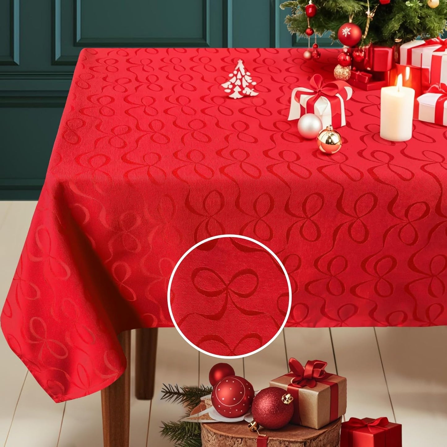 Red Christmas Tablecloth 60 x 84 inch for Festive Gatherings