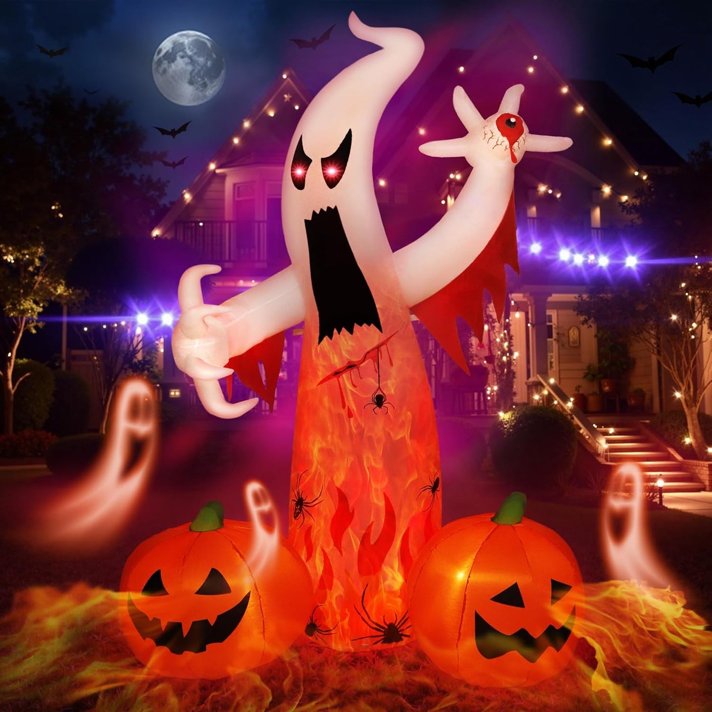 8FT Halloween Inflatables Ghost Decorations for Spooky Fun