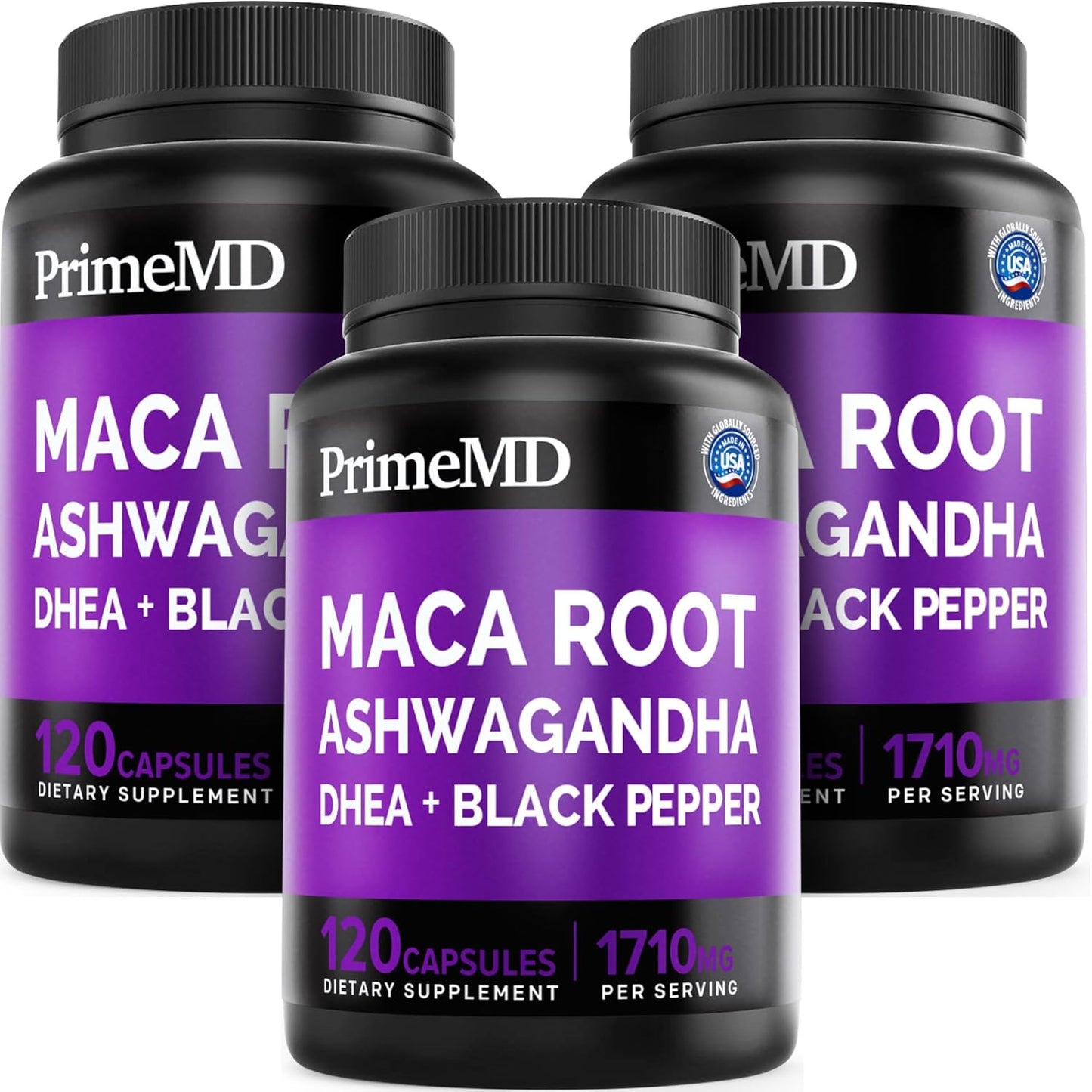 6-in-1 Organic Maca Root Capsules for Stamina and Mood Support