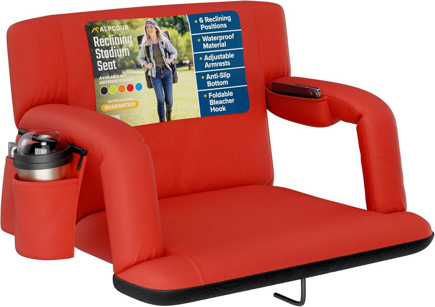 Alpcour Reclining Stadium Seat with Back Support and Comfort