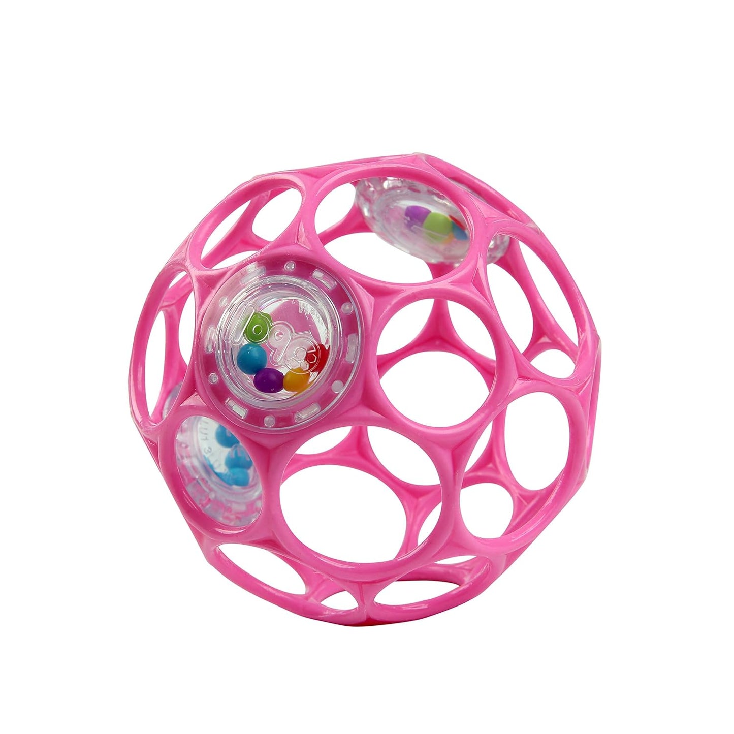 Easy-Grasp Pink Oball Rattle - Stimulating Toy for Newborns