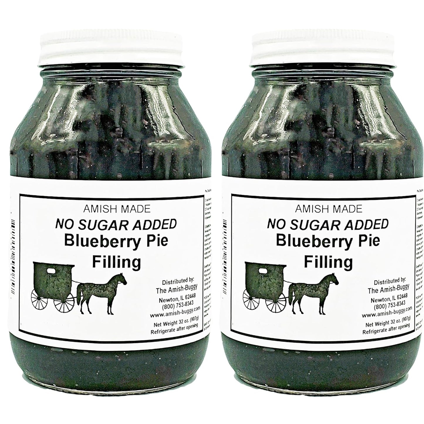 Amish Buggy Blueberry NSA Pie Filling - 32 Oz Jars
