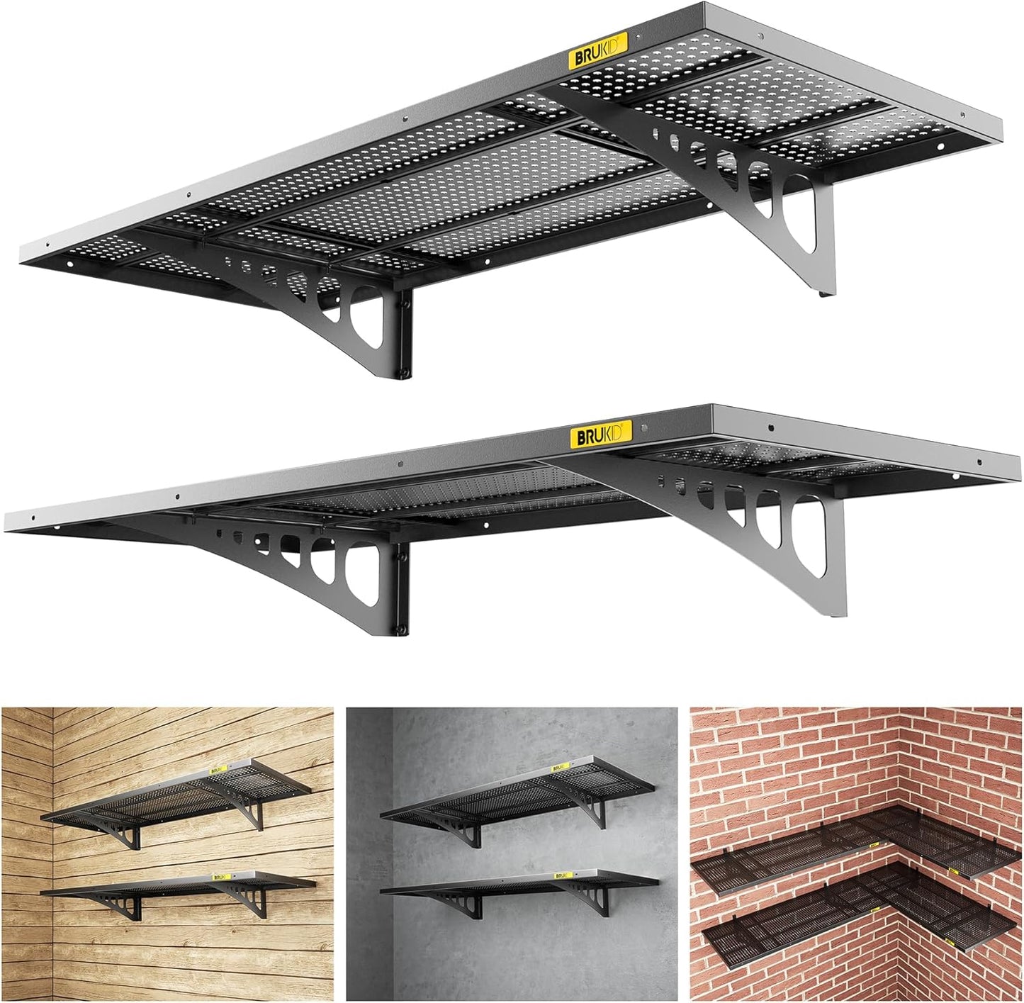 Adjustable Metal Garage Wall Shelving for Heavy Duty Storage