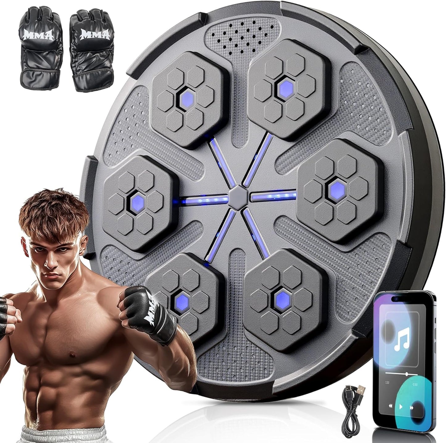Bluetooth Wall Mounted Punching Trainer Set