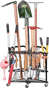PLKOW Garden Tool Organizer with Wheels for Easy Storage
