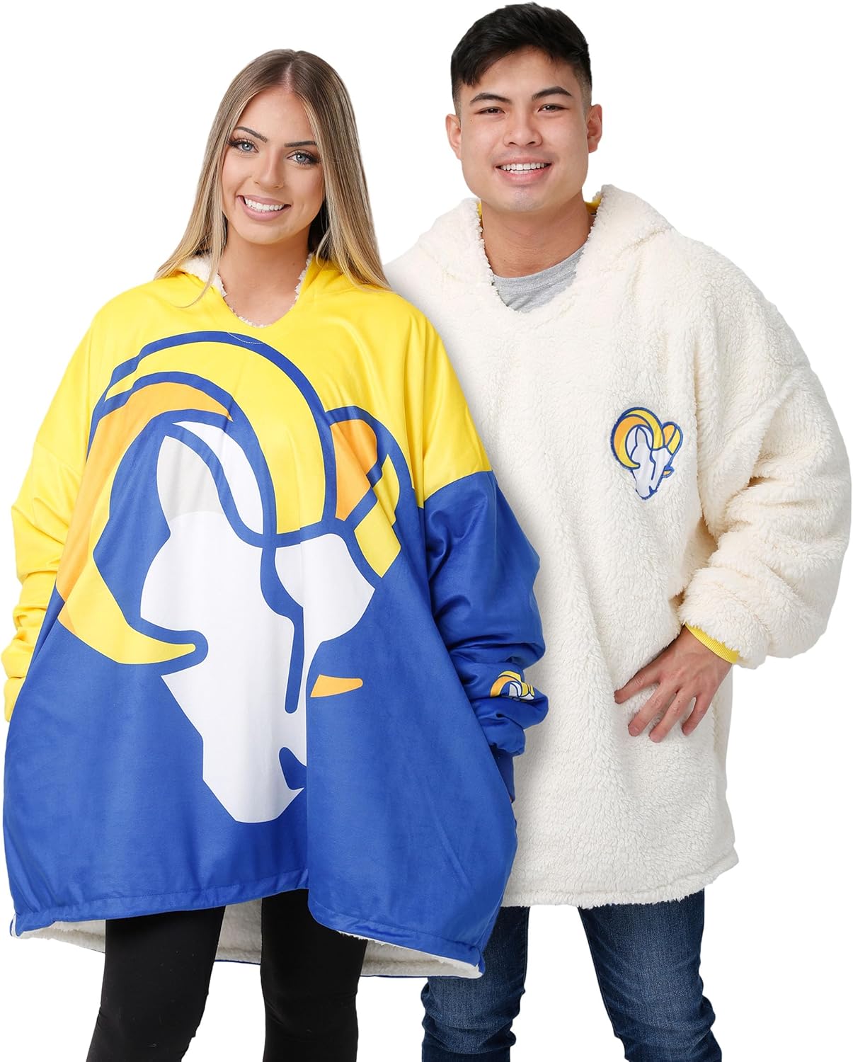 NFL Team Logo Reversible Oversized Sherpa Hoodie Sweatshirt