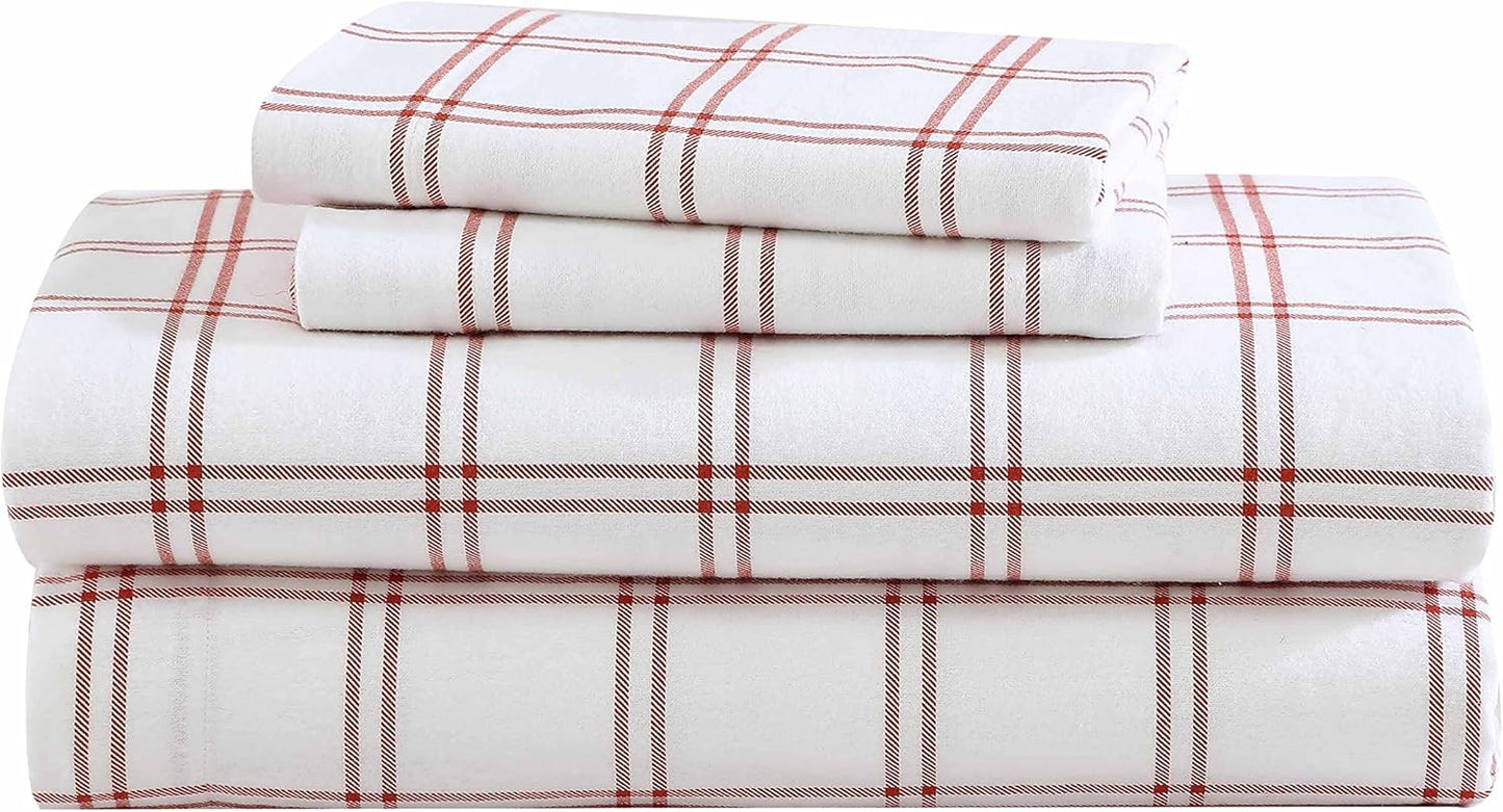 Eddie Bauer King Sheet Set - Cozy Cotton Flannel Bedding