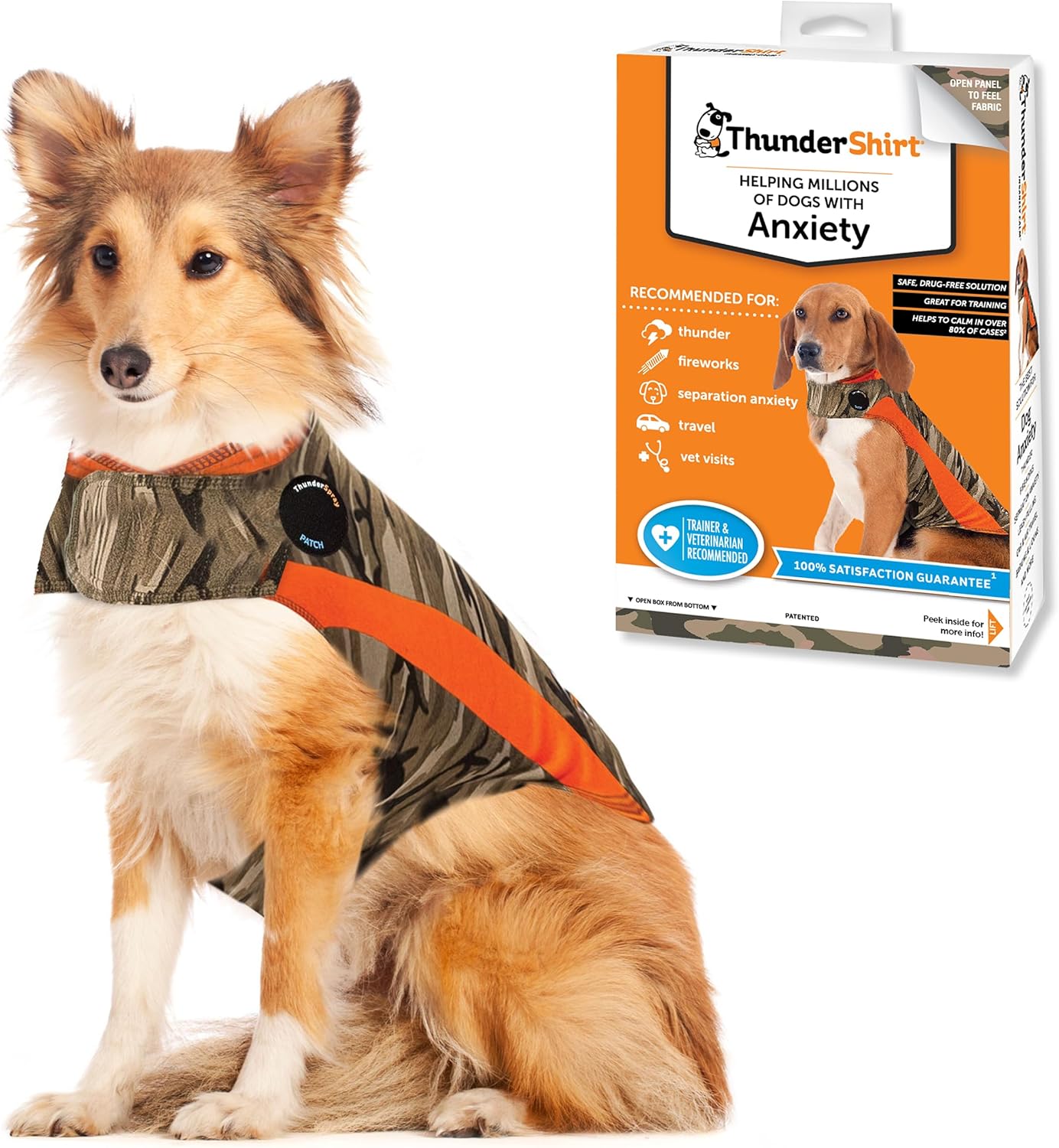 ThunderShirt for Dogs - Large Camo Polo Anxiety Vest Solution
