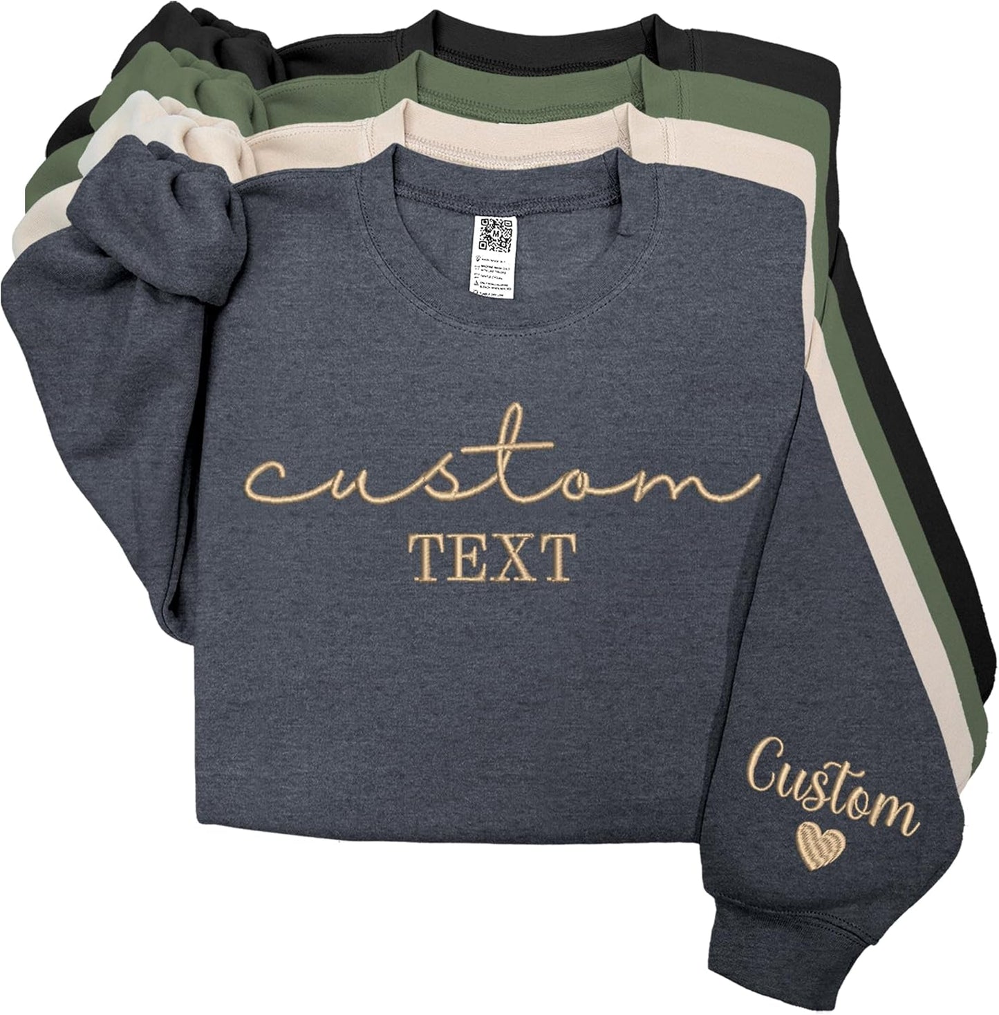 Custom Embroidered Sweatshirt - Design Your Own Text!