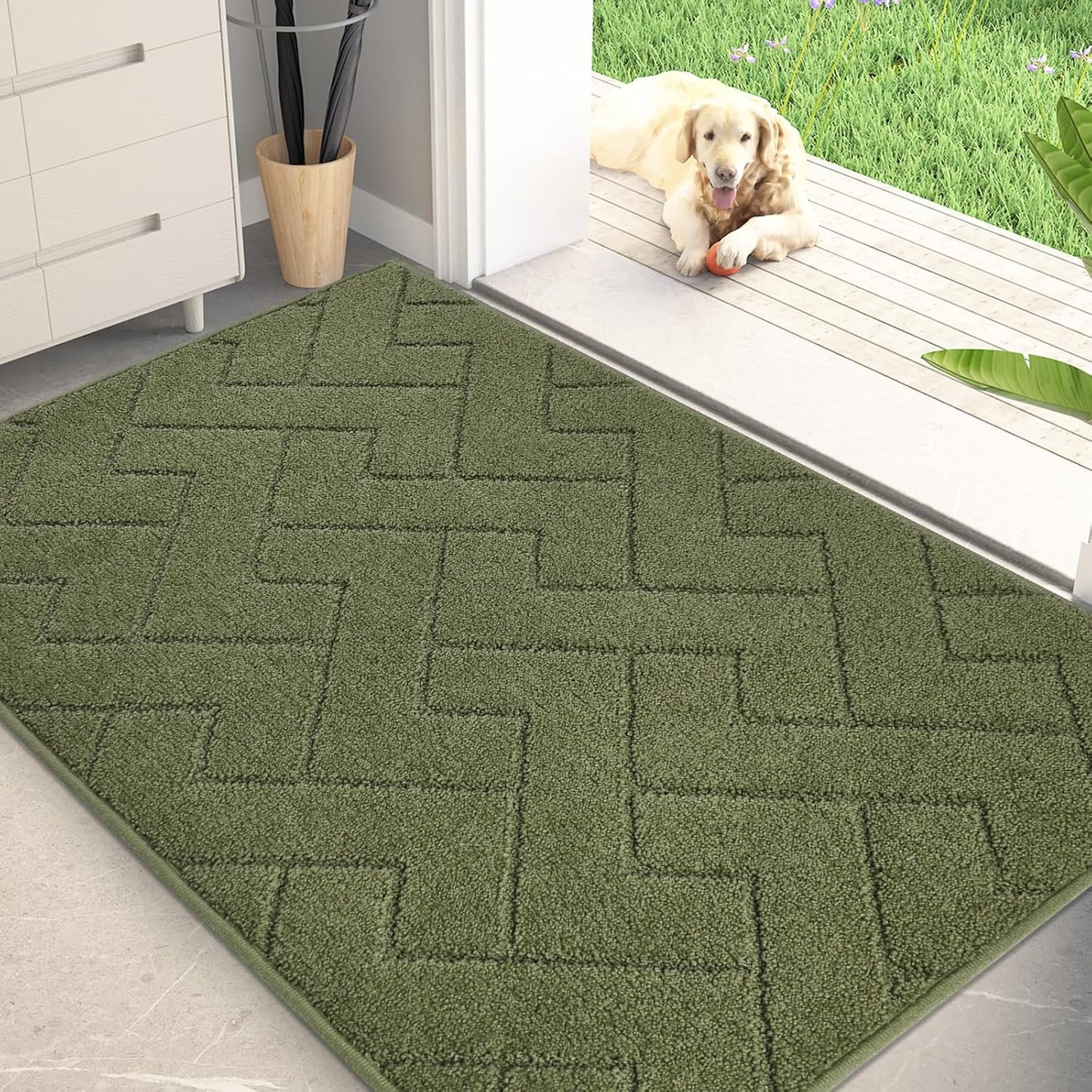Dirt Trapping Door Mat 34in x 59in, Non-Slip & Machine Washable