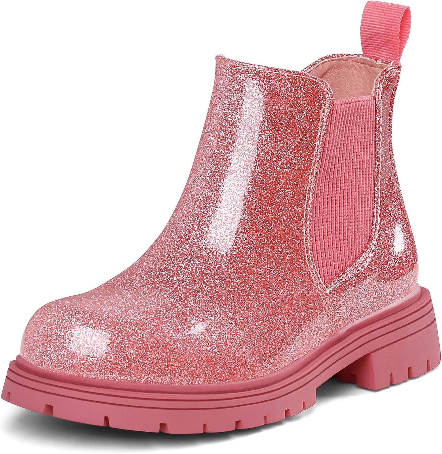 K KomForme Girls Glitter Ankle Boots with Side Zipper Design