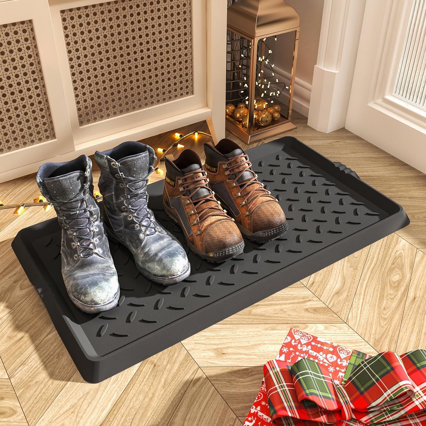 Heavy Duty Rubber Boot Tray for Indoor Outdoor Entryway Use