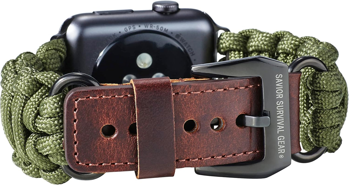 Savior Survival Gear Paracord Band for Apple Watch Series 1-10