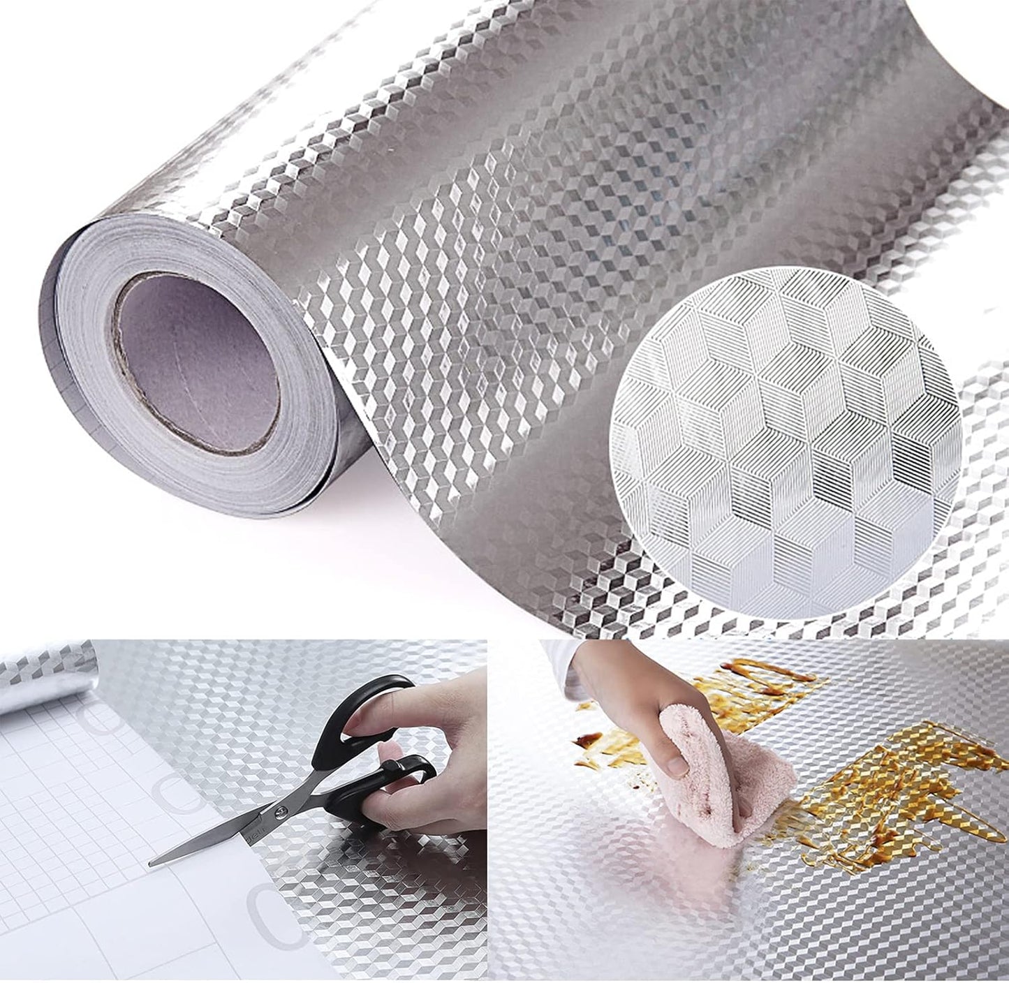 Snkxu Kitchen Wallpaper Oil Proof Sticker for Backsplash Use