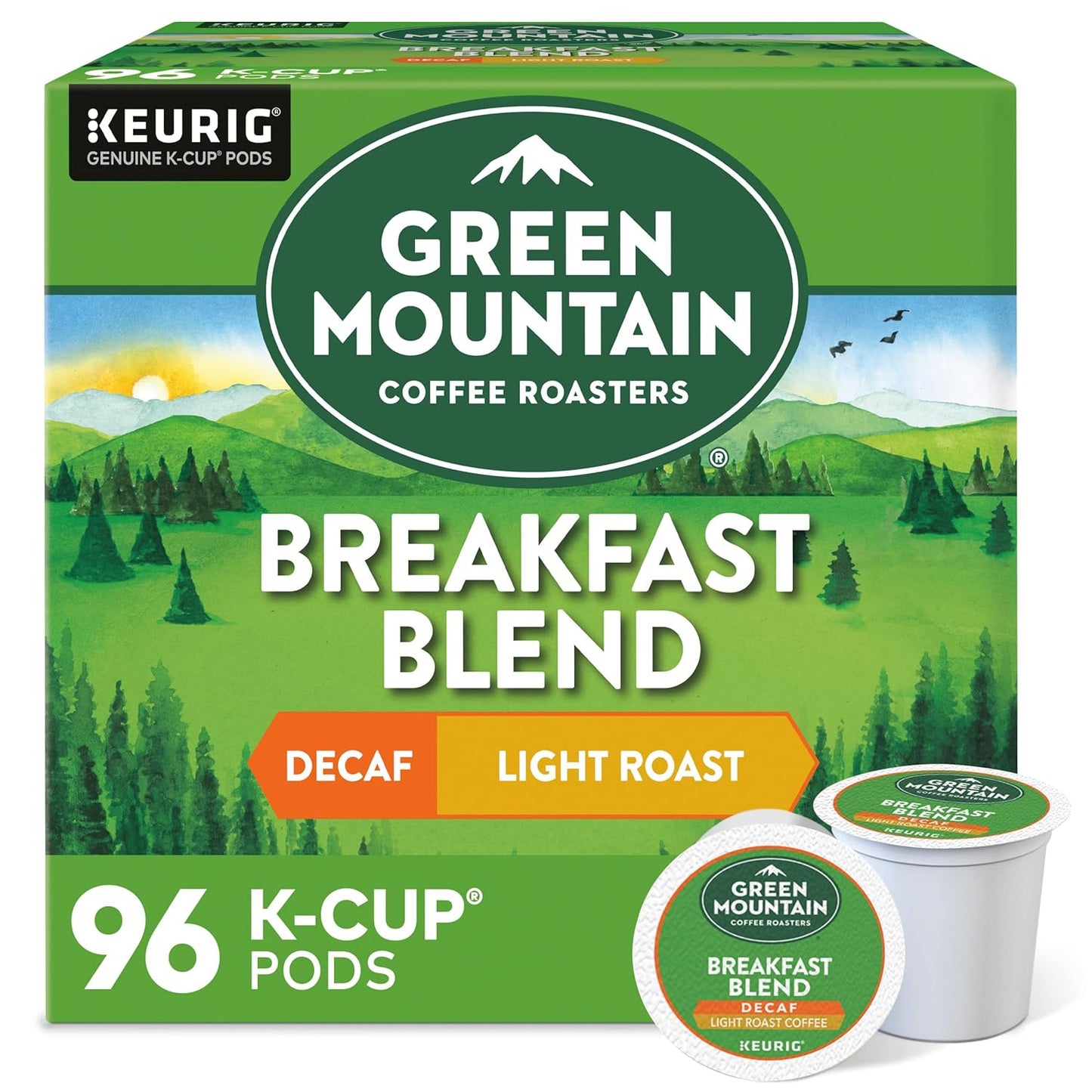 Energy Boosting Decaf Pods, Light Roast, 96 Count