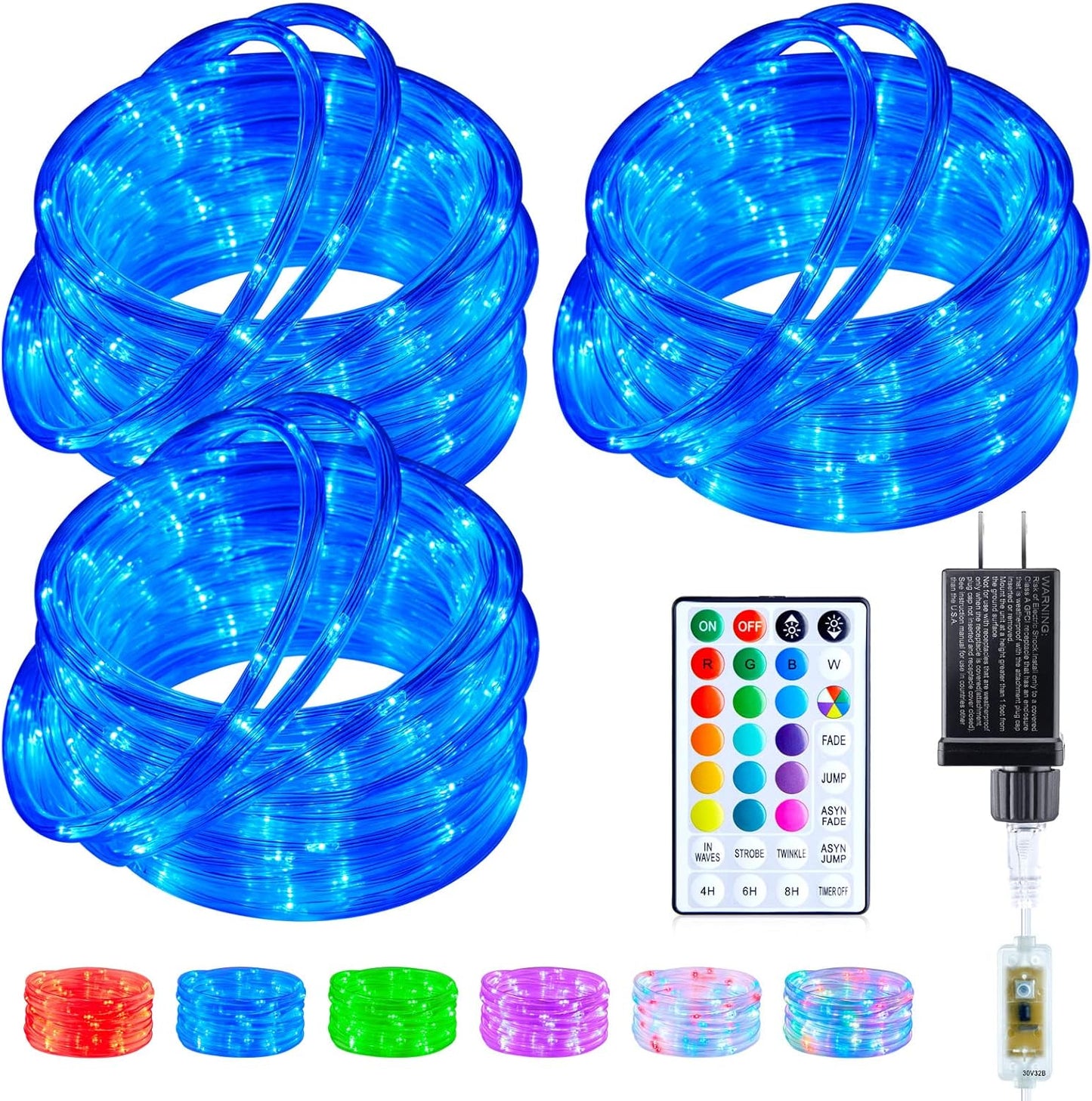 Color Changing Rope Lights Outdoor - 99ft 300 LED String Lights