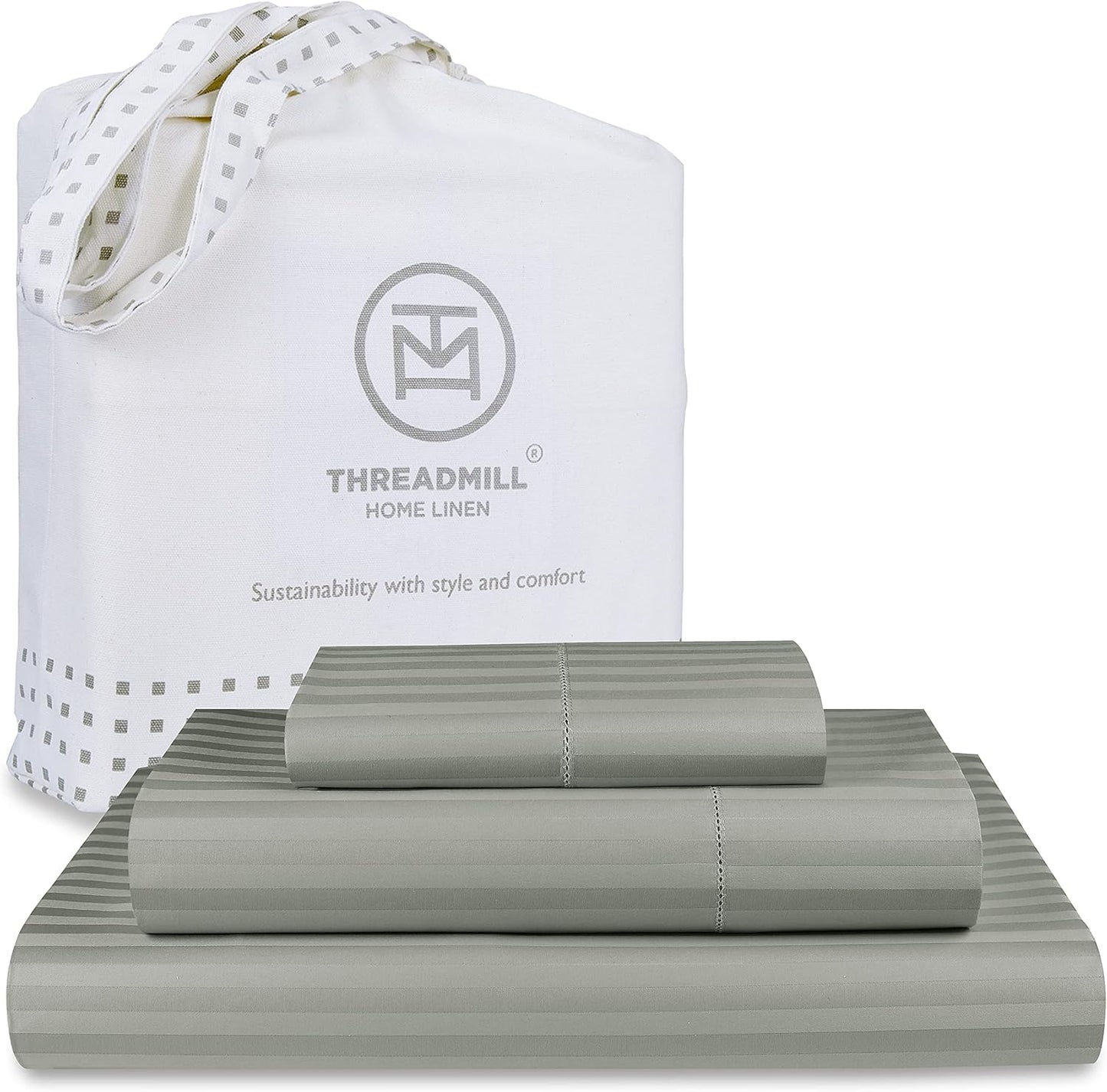 Threadmill 100% Cotton Twin Bed Sheets Set with Deep Pocket