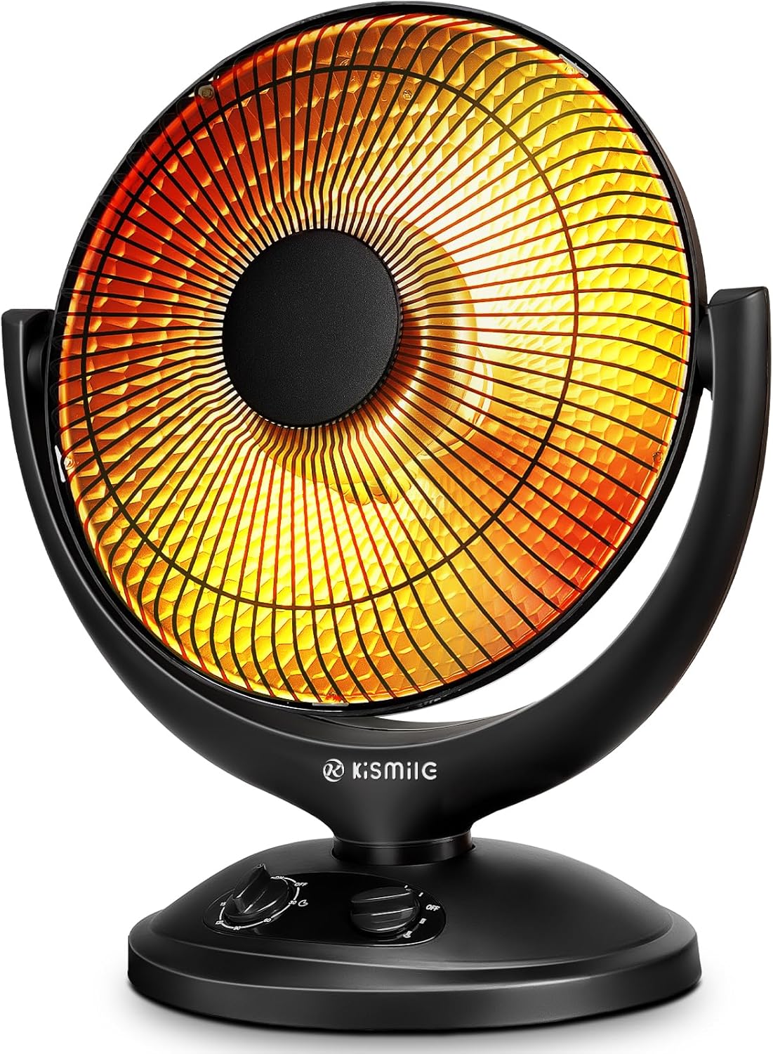 Kismile Oscillating Parabolic Space Heater with Thermostat and Timer