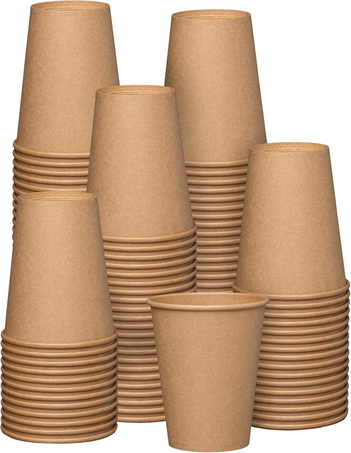 Eco-Friendly 12 oz. Kraft Hot Coffee Cups - 100 Count