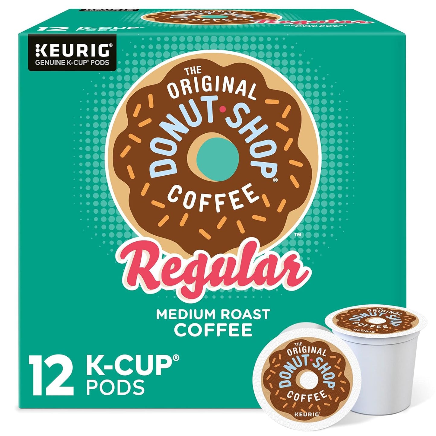 Medium Roast Donut Shop Coffee Pods - 12 Count