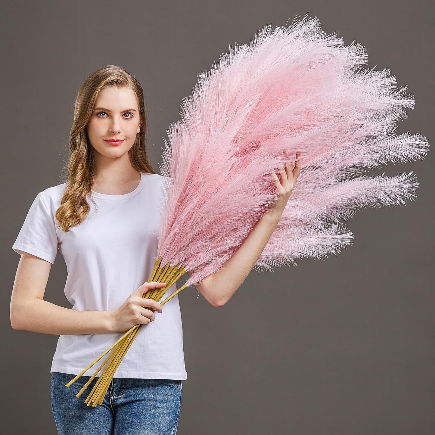 7 Pcs 45in Faux Pampas Grass for Elegant Home Decor & Events