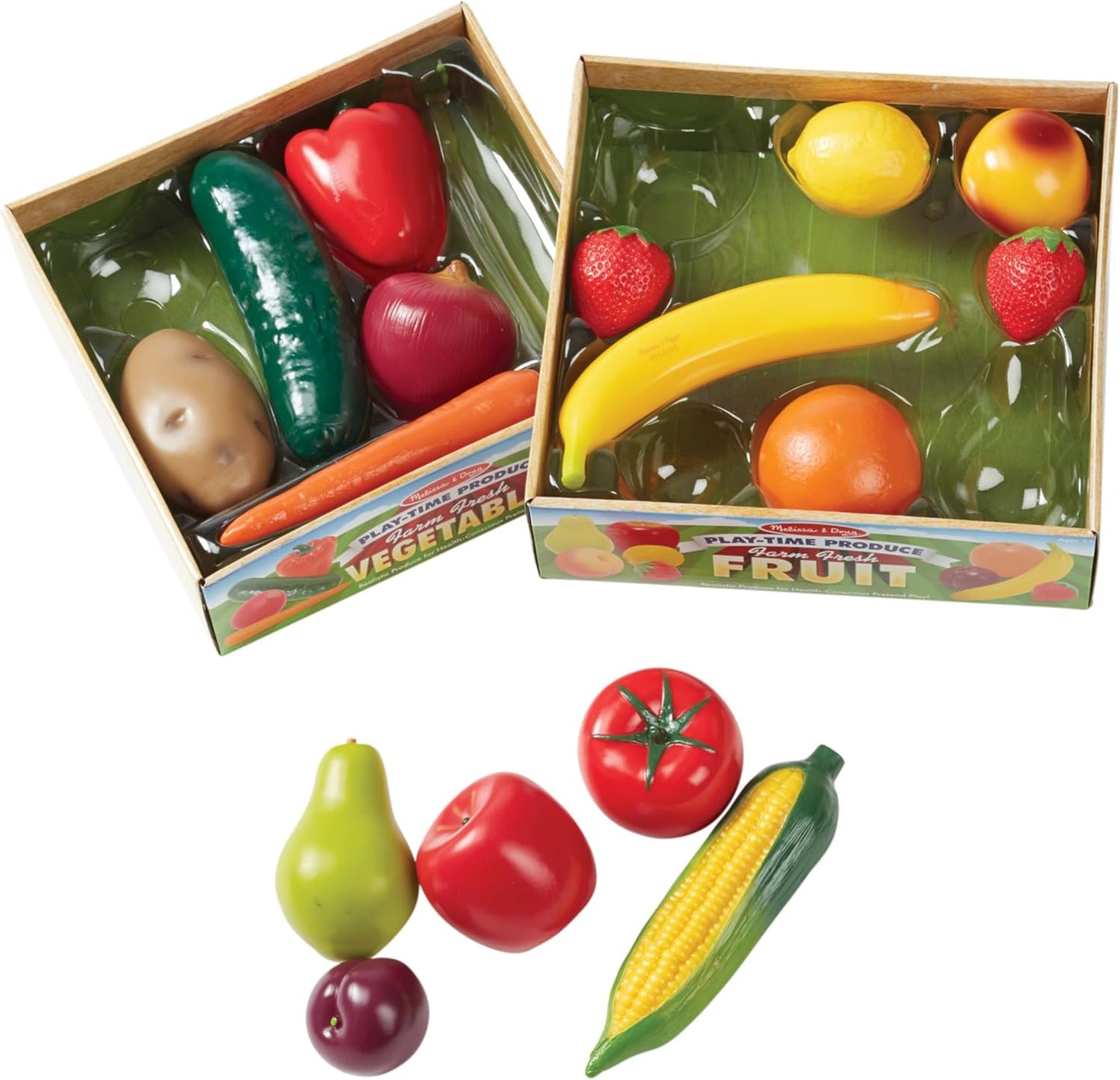 Melissa & Doug Play-Time Produce Realistic Play Food Set