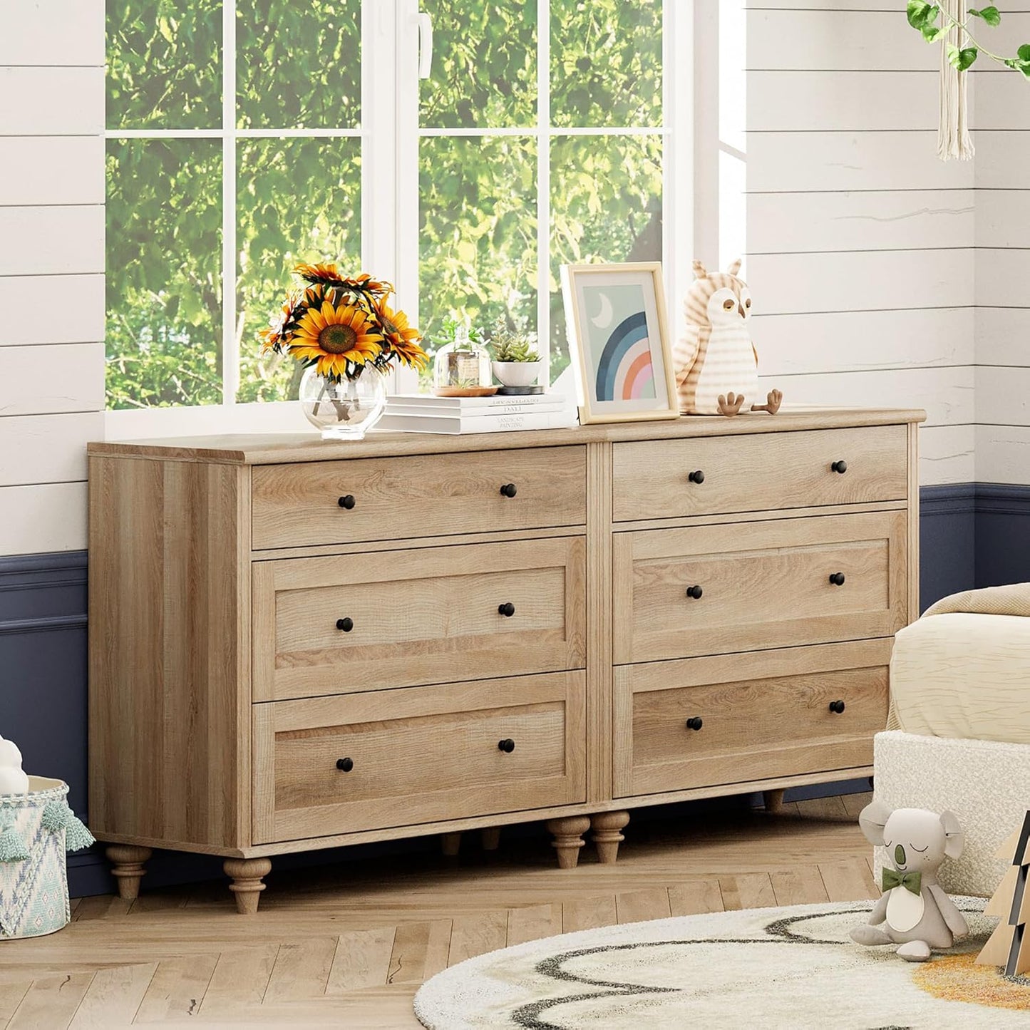 WAMPAT Kids Dresser with 6 Drawers for Bedroom Storage