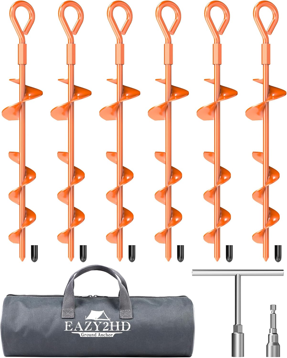 Upgraded Heavy Duty Tent Stakes Kit by Eazy2hD