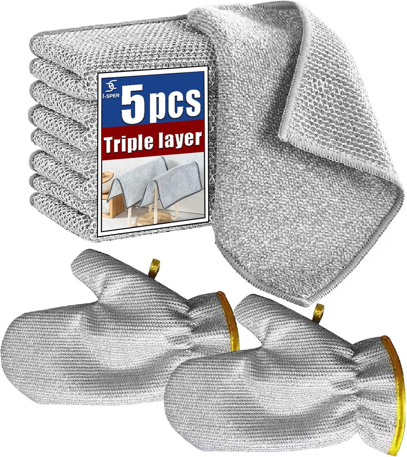 I-sper Stainless Steel Dish Rags Set