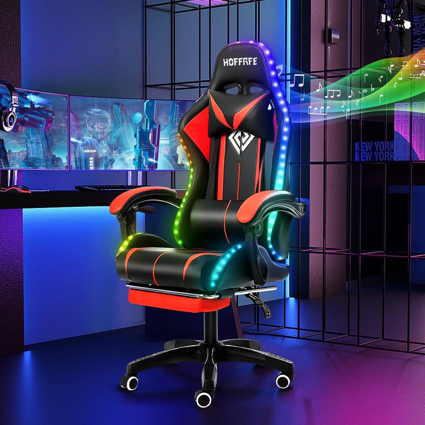 Hoffree RGB Gaming Chair - Ultimate Comfort & Style!