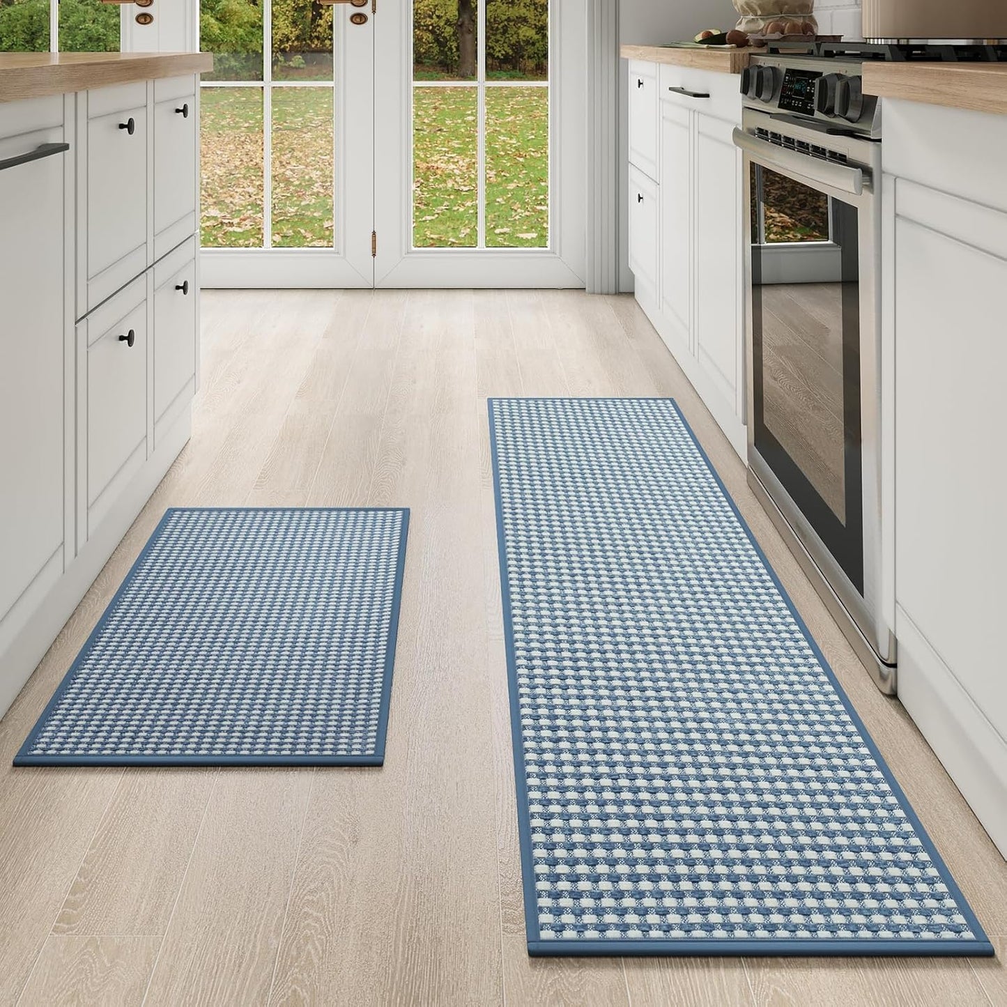 Non Slip Washable Kitchen Mats Set of 2 for Comfort and Safety