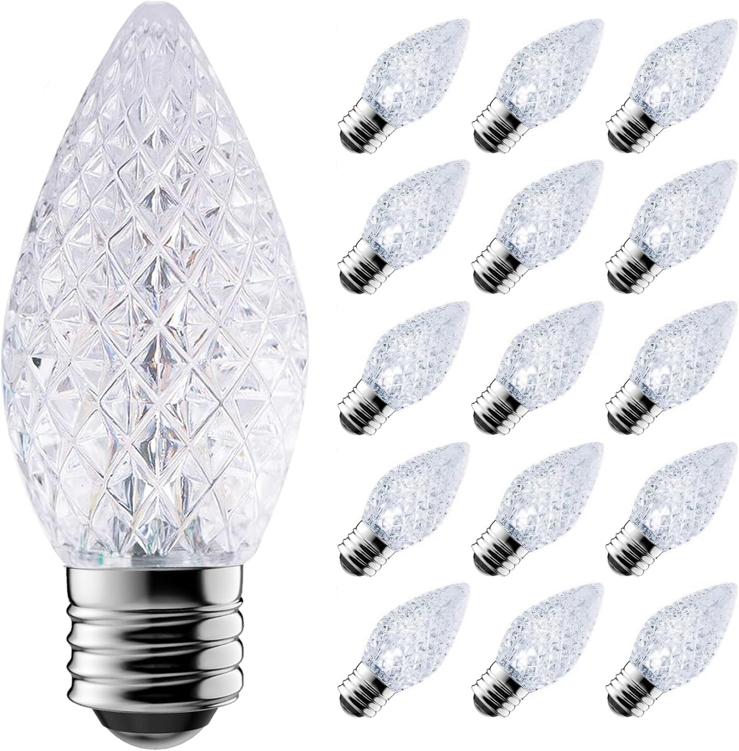 C7 LED Replacement Christmas Light Bulbs - 50-Pack Shatterproof