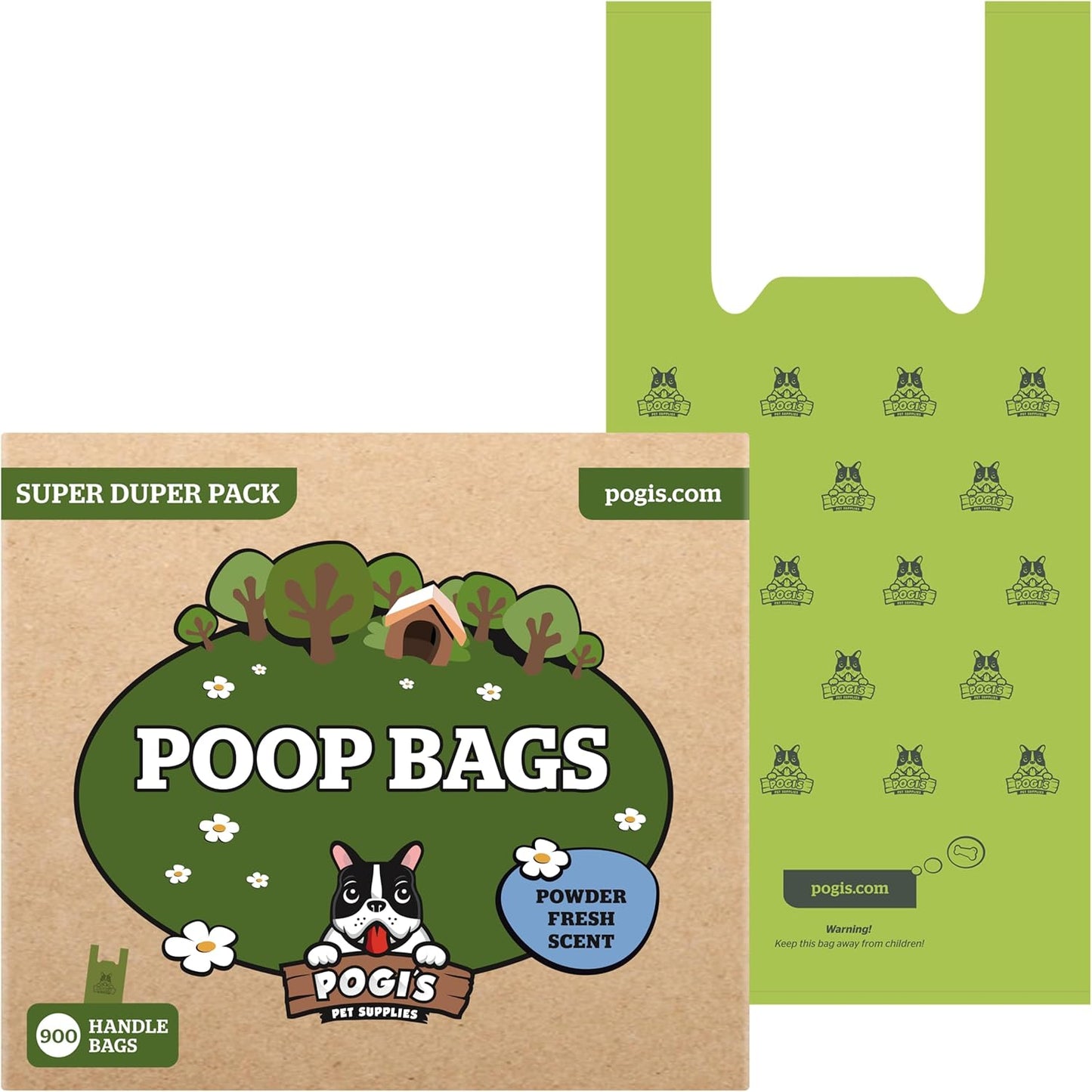 Pogis Dog Poop Bags with Handles - Extra-Thick & Leak-Proof