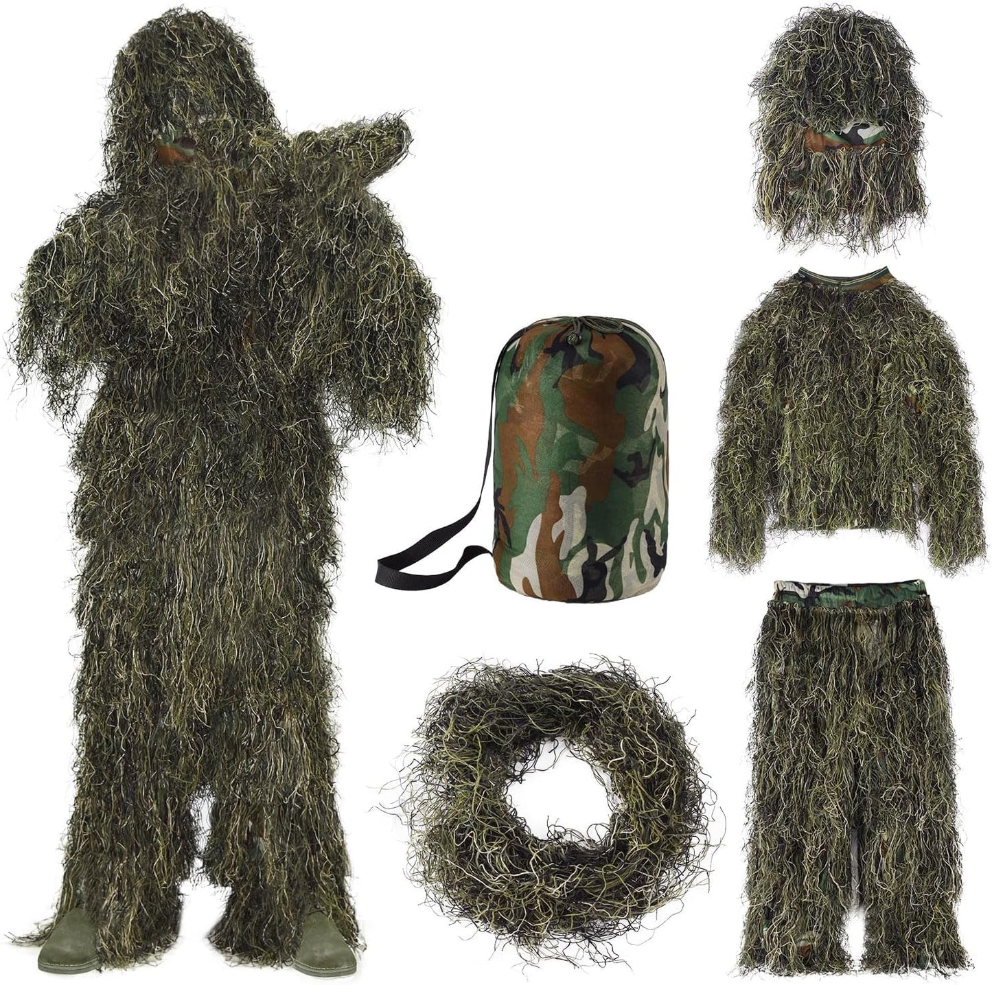 Seeutek 5 in 1 Ghillie Suit - 3D Camouflage Hunting Gear
