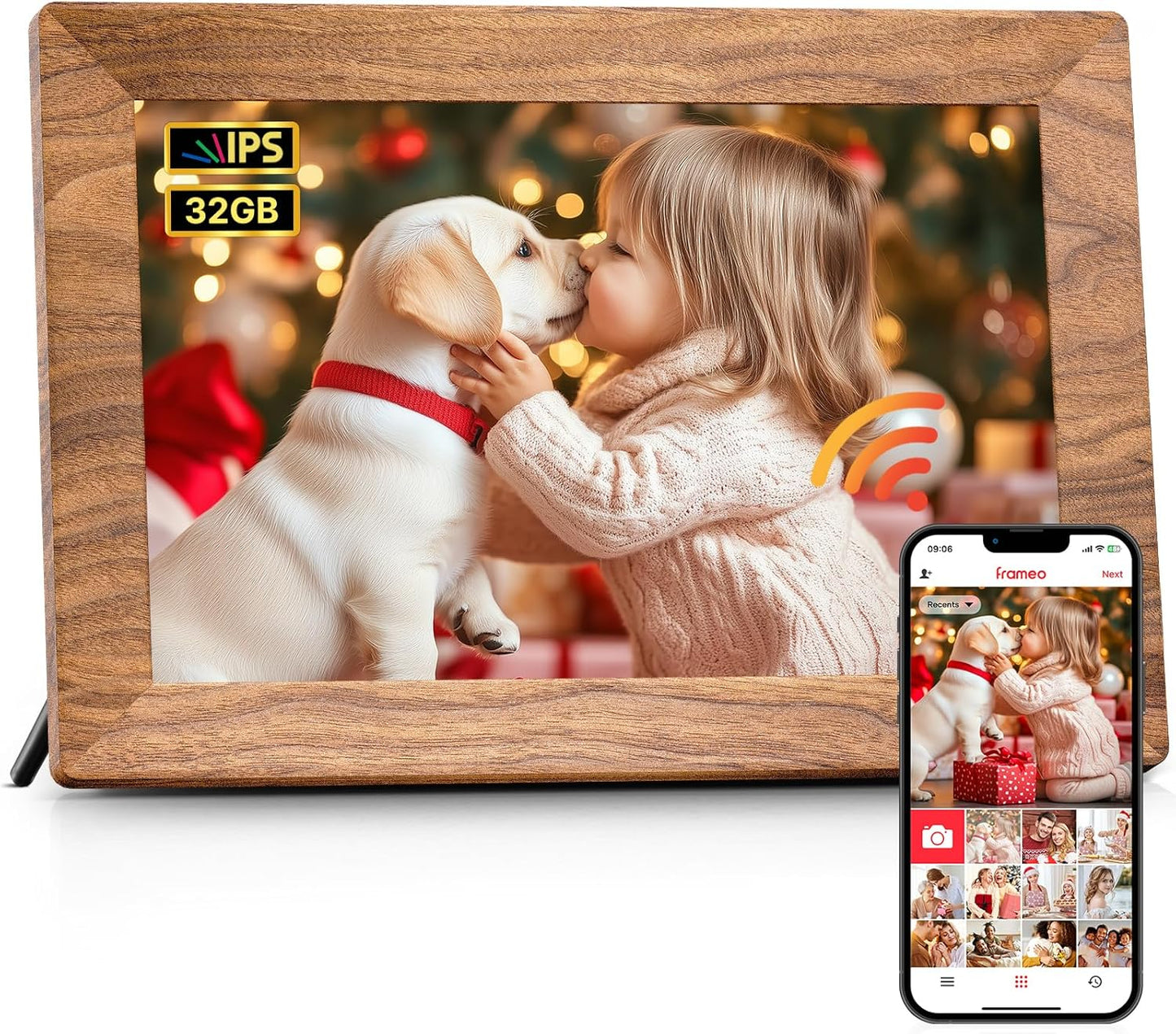 Frameo 10.1 Inch Digital Picture Frame with WiFi and 32GB Memory