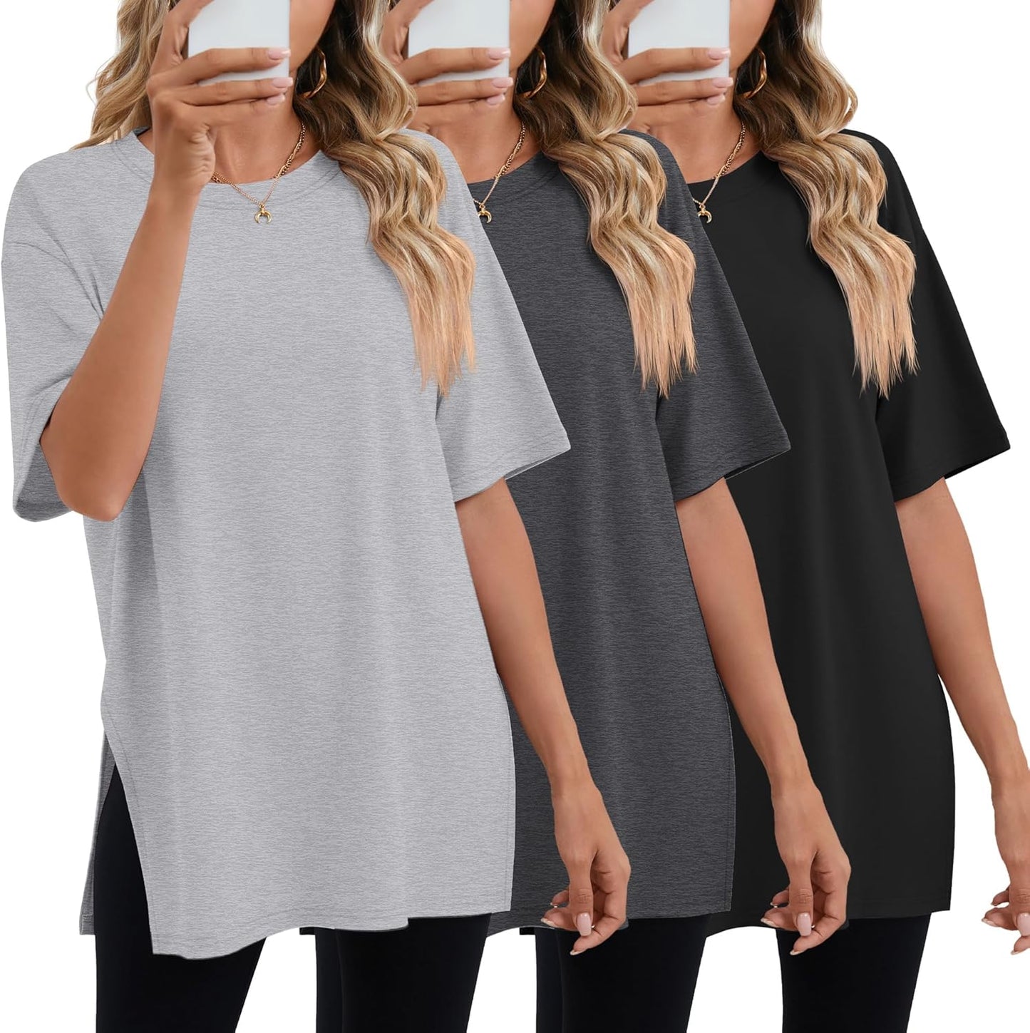 Huukeay Women's Oversized Gym T Shirts for Casual Workout Style