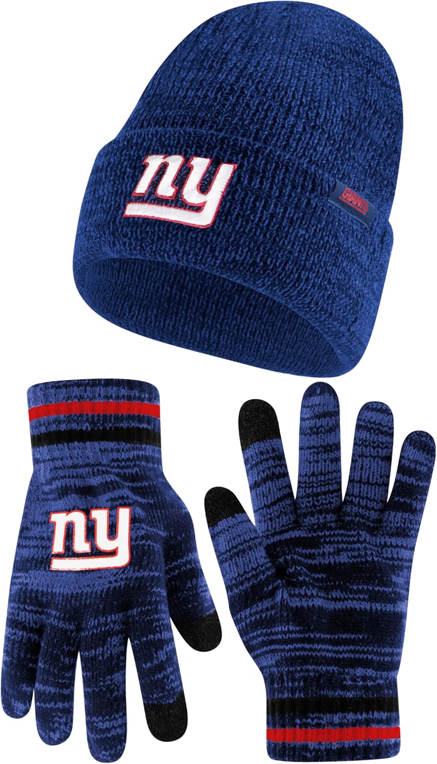 Ultra Game NFL Official Super Soft Knit Beanie and Gloves Set