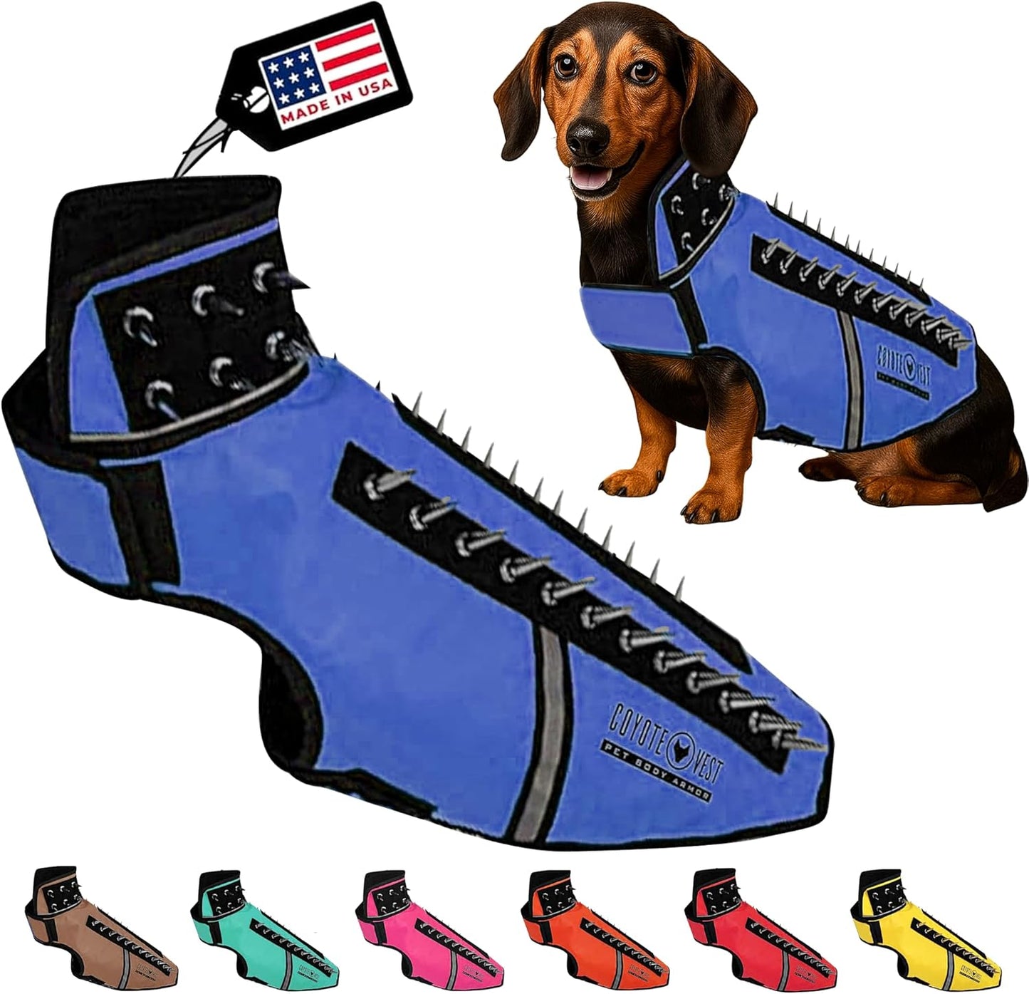 CoyoteVest SpikeVest Dog Harness for Small Dogs, Reflective