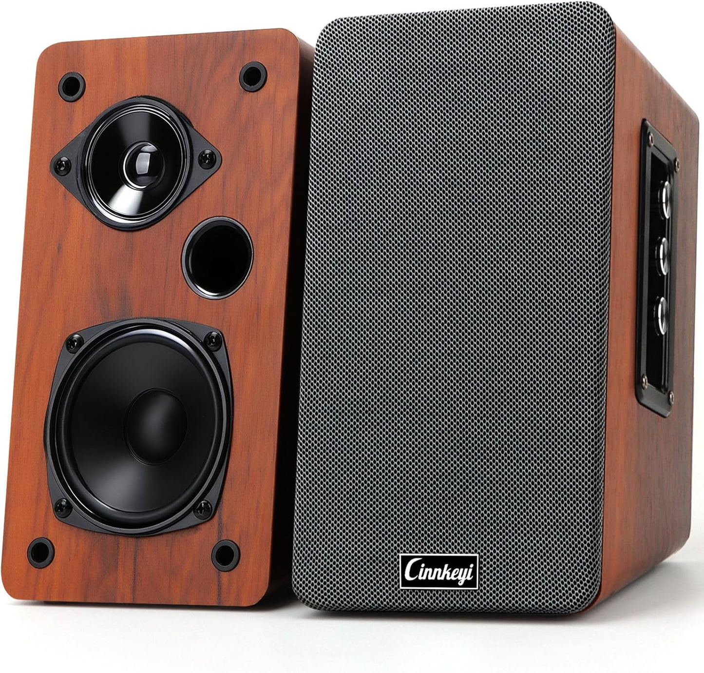 50W Wooden Bookshelf Speakers with Strong Bass for TV and PC