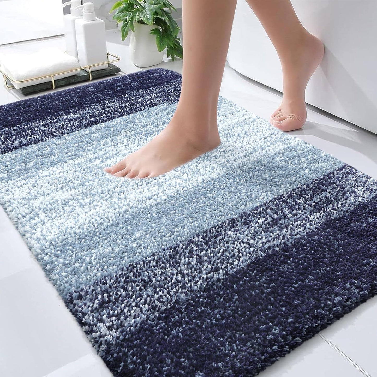 OLANLY Extra Soft Microfiber Bath Rugs Mat for Bathroom Decor