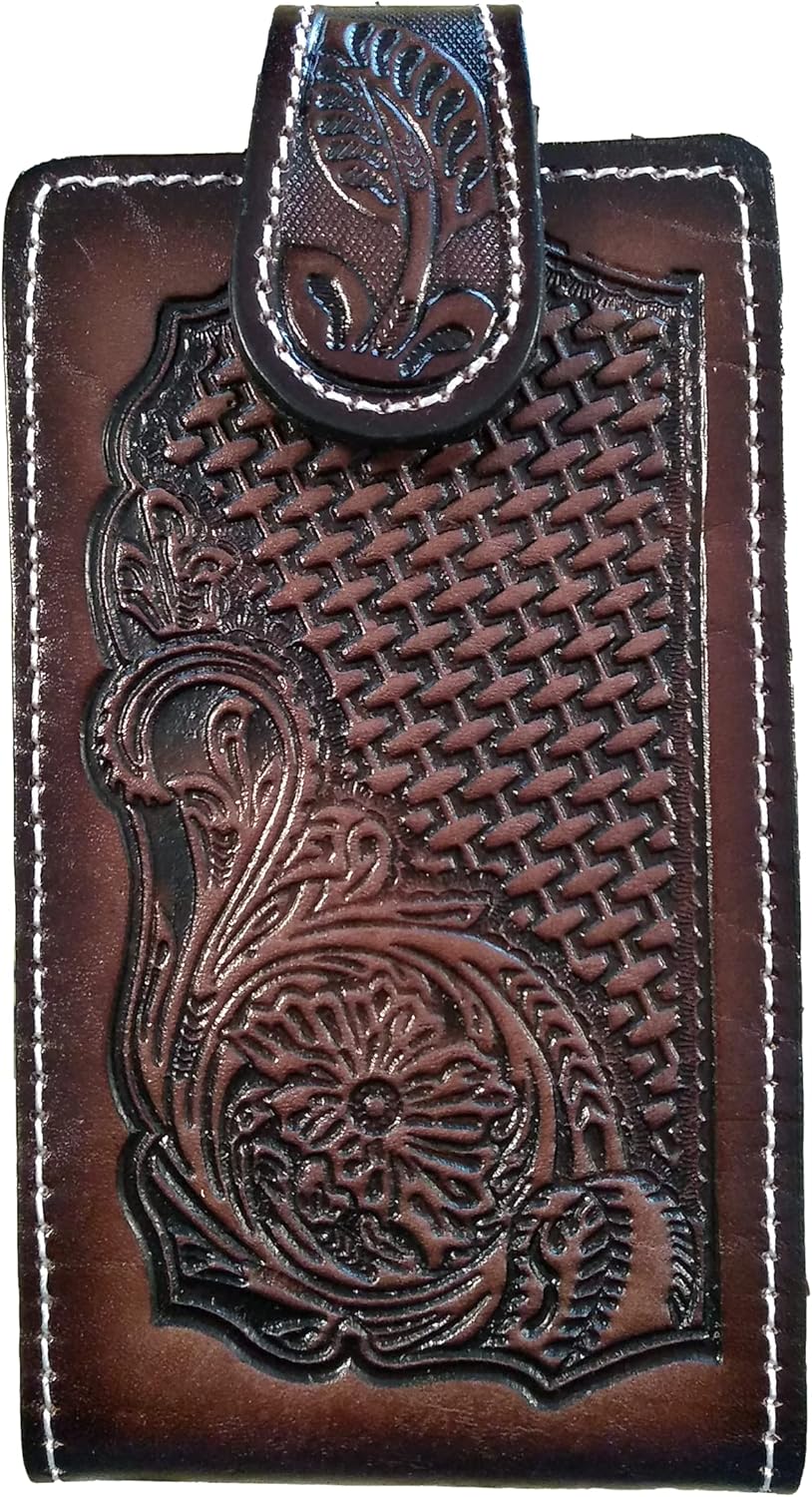 Western Authentic Leather Mexican Cell Phone Case for Belt