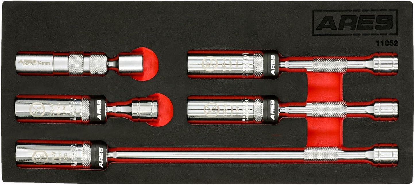 ARES 11052 Magnetic Swivel Spark Plug Socket Set for Mechanics