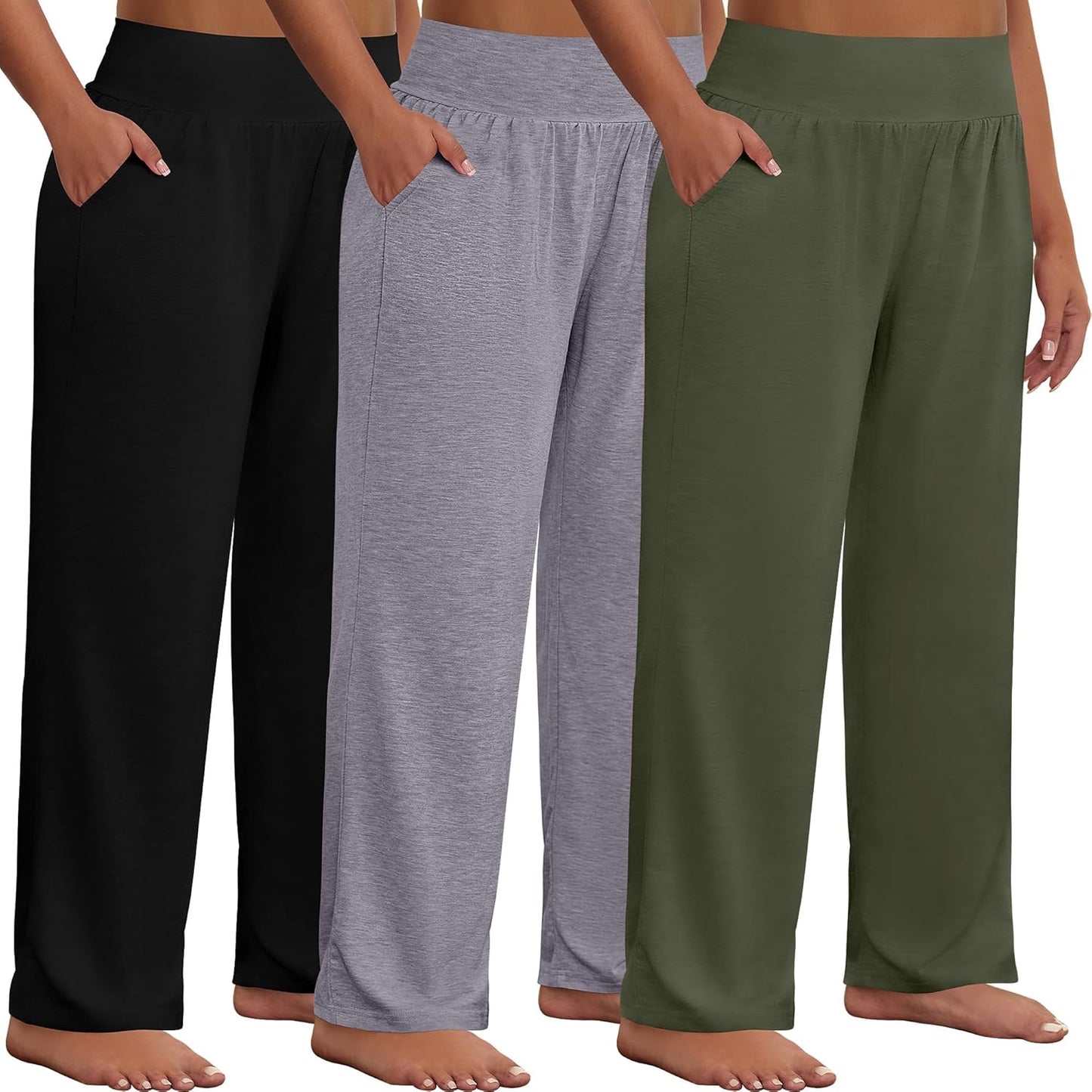 Neer Plus Size Wide Leg Yoga Pants with Pockets for Comfort