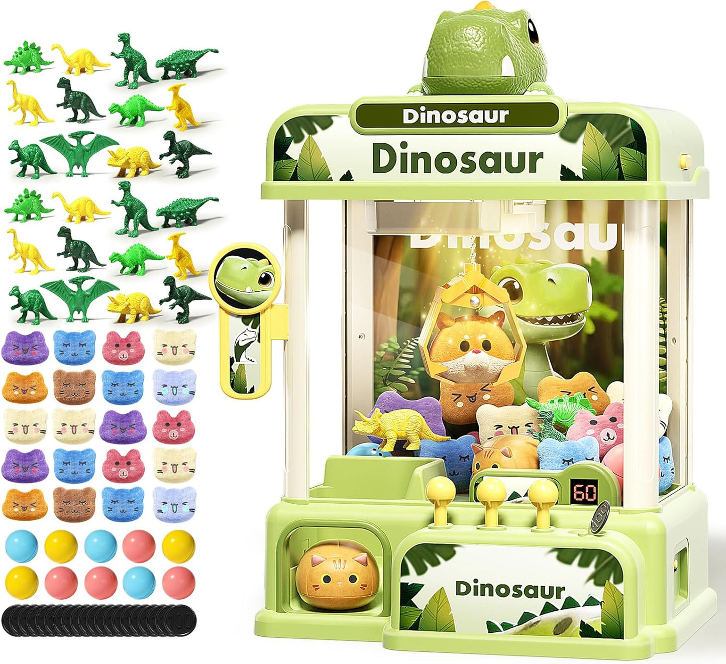 78PCS Dinosaur Claw Machine for Kids - Fun Arcade Game Toy